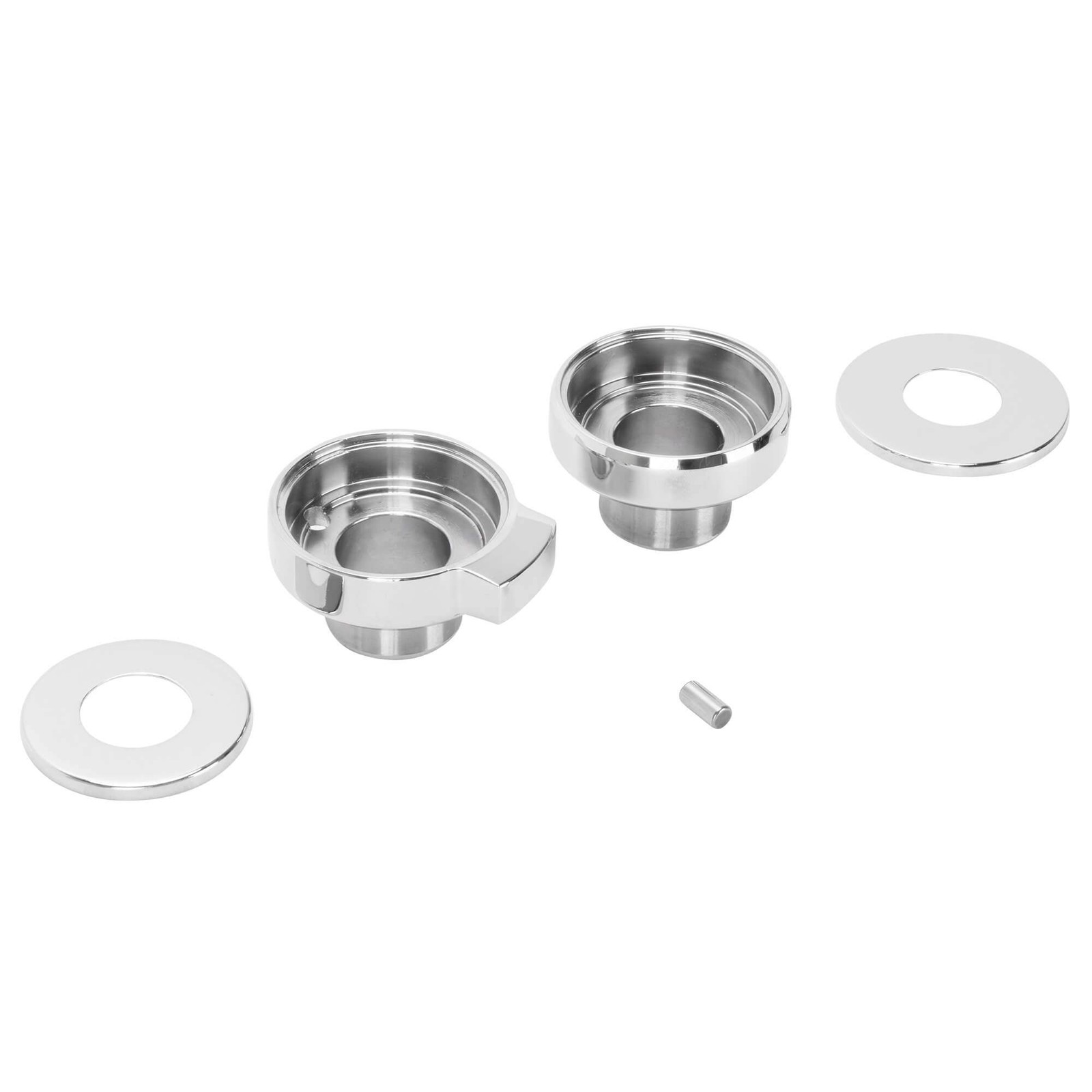 Cycle Standard Chrome Fork Neck Cup Kit with Fork Stops for 1949-1987 Harley-Dav