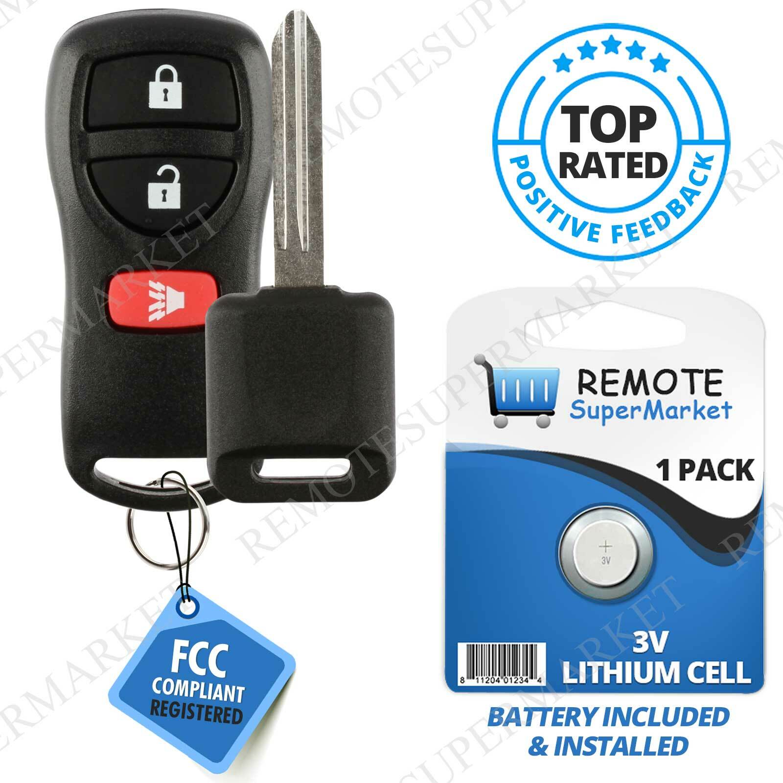 Replacement for Nissan 2005-15 Armada 2005-16 Frontier Remote Car Key Fob Set