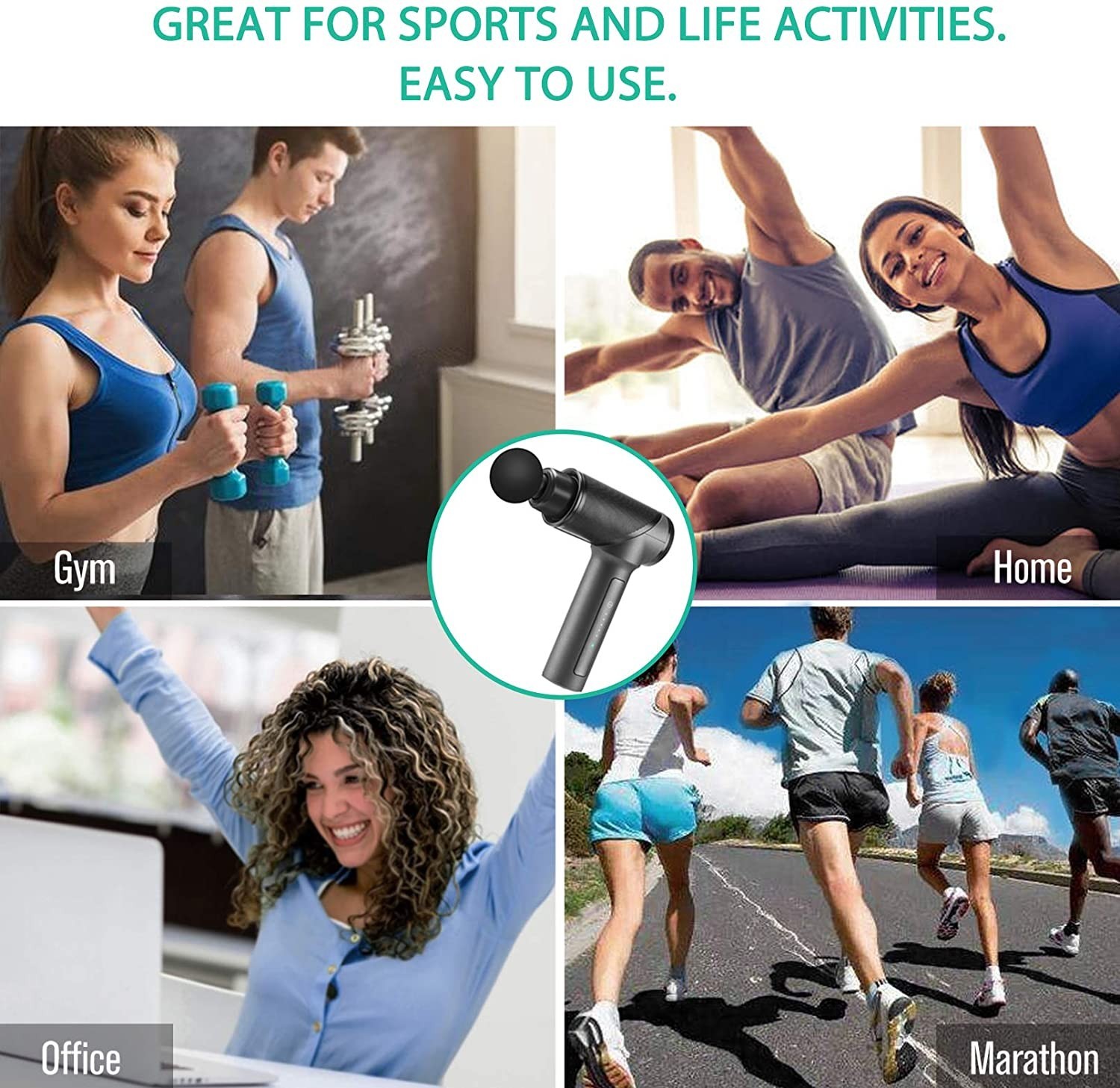VI Pro Mini Massage Gun — Deep Tissue Percussion Massager with 6 Attachments