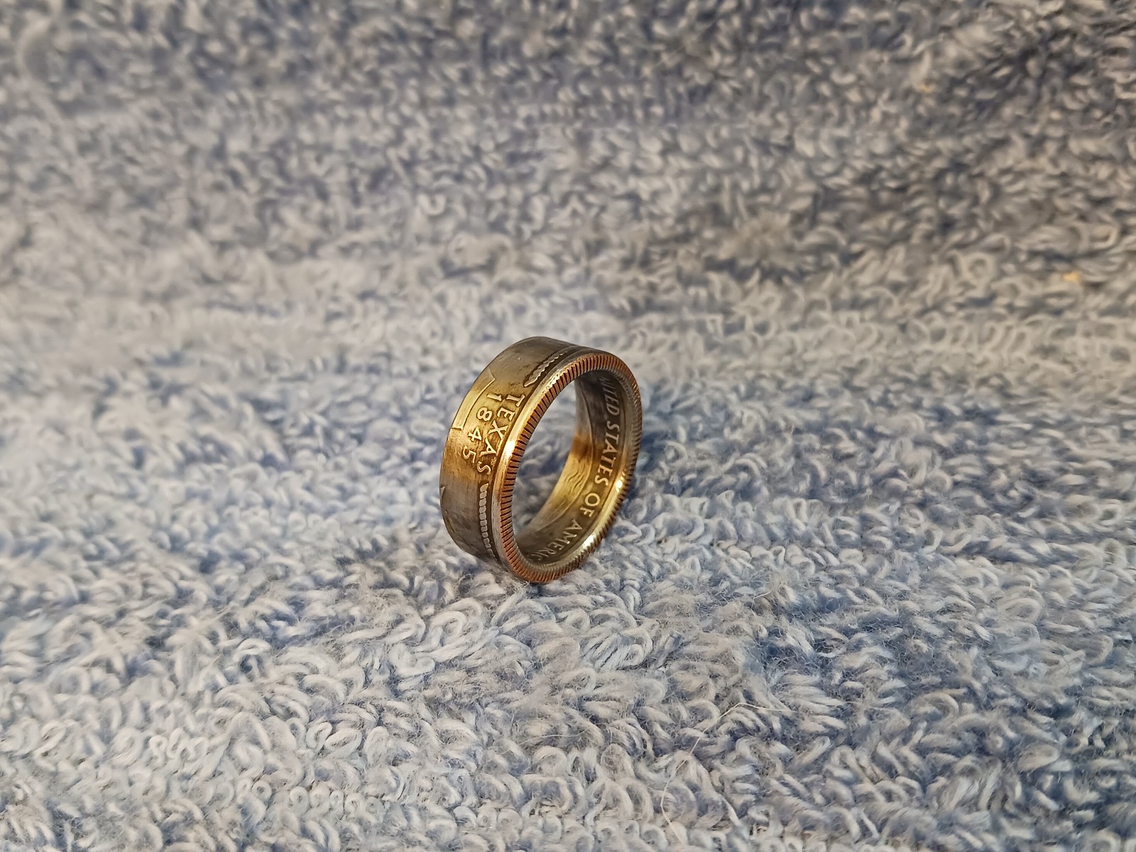 Texas State Washington Quarter coin ring size 6 1/2 2004 clad