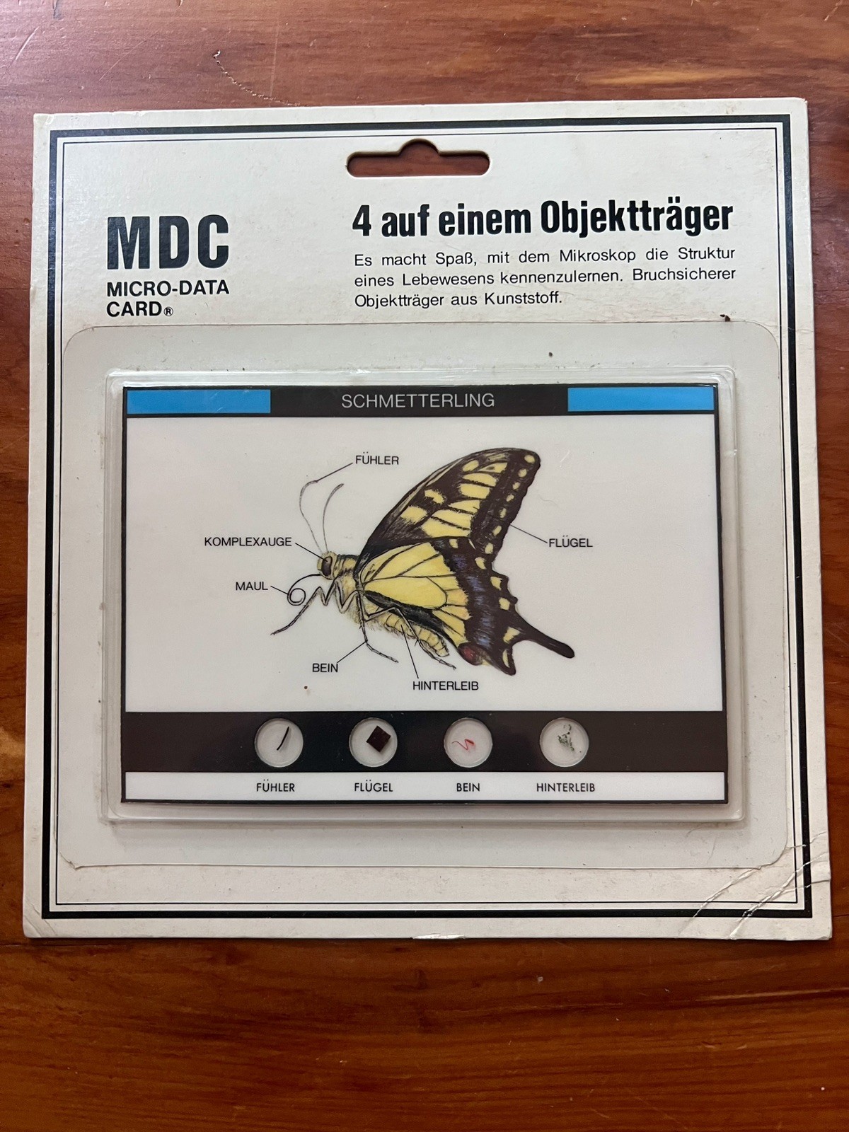 Vintage German Micro Data card Swallowtail Butterfly Original Blister Pack