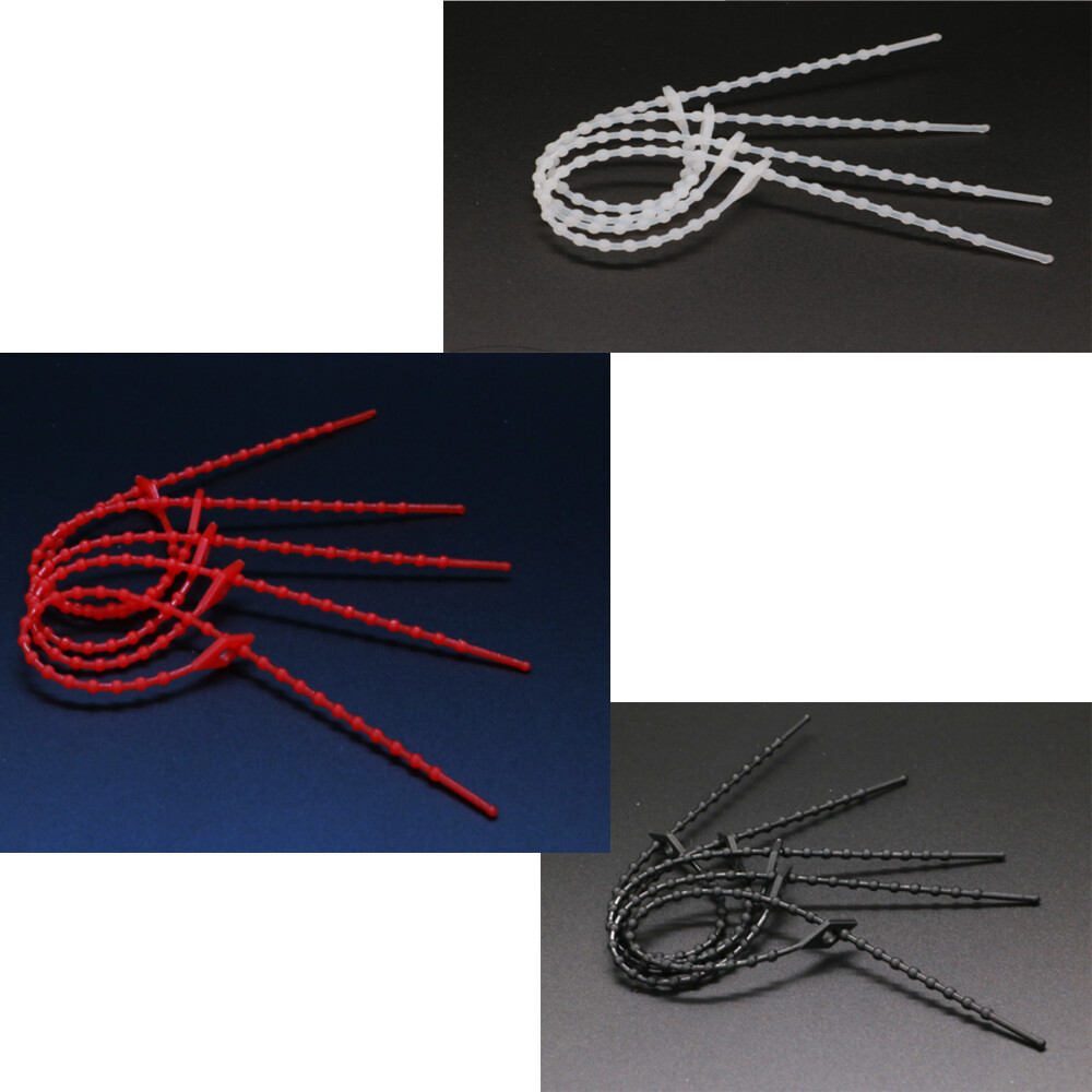 Reusable Nylon Cable Ties Bead Clasp Zip Tie Bind Wire Colourful 3x150mm 3x180mm