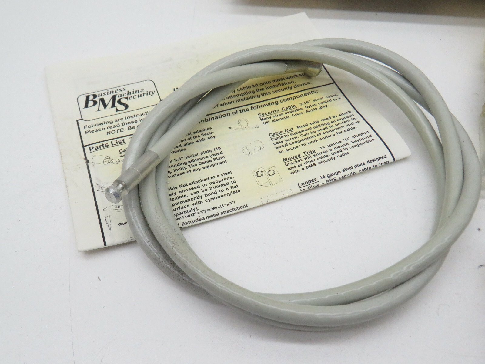 BMS SnapLoc Steel Cable Kit with Lock and Key for Securing Electronics