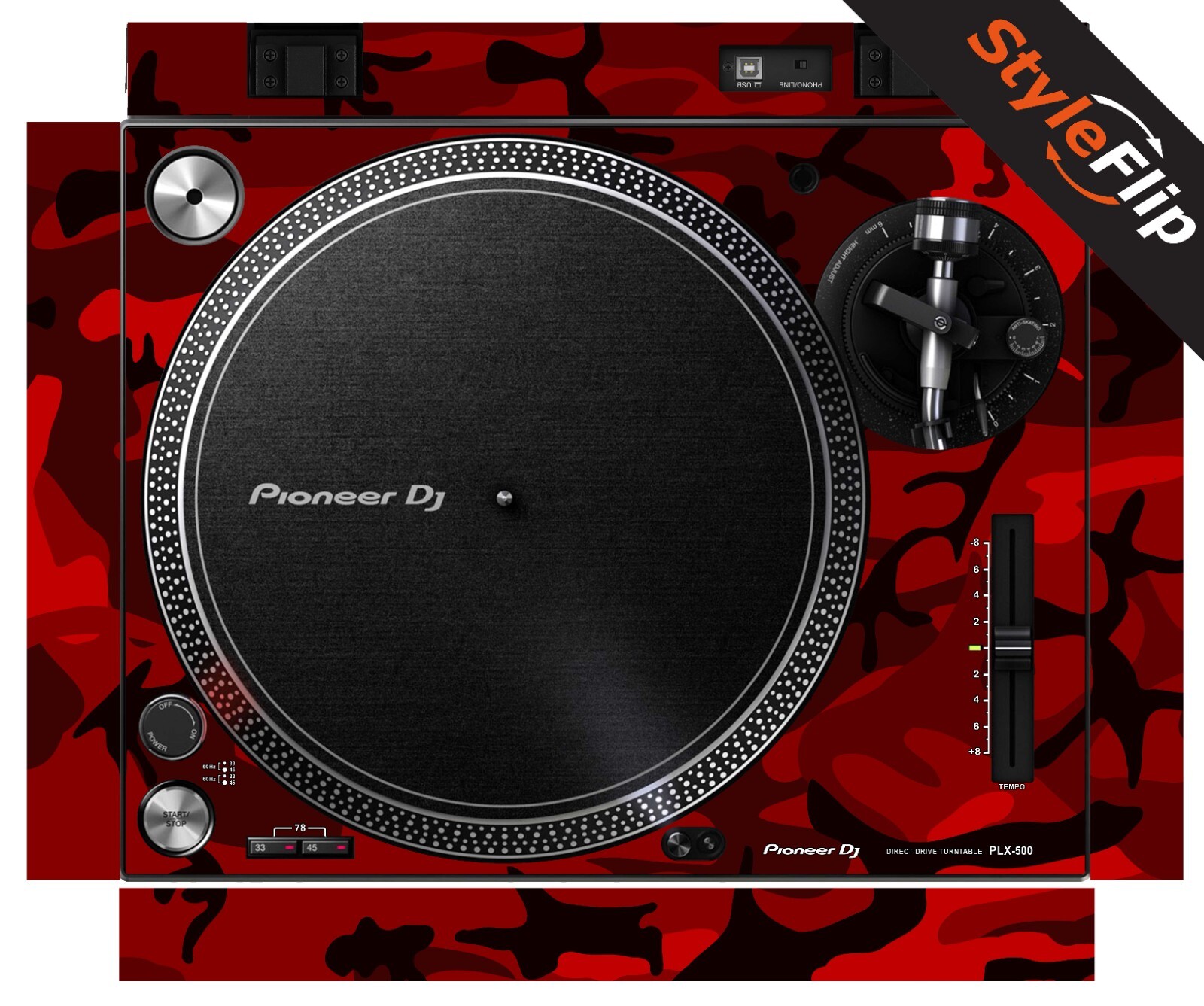Pioneer PLX-500  | Red Camo | Protective Decal | StyleFlip Skins