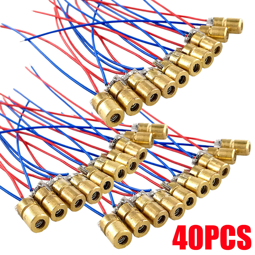 40PCS 650nm 6mm 3V 5mW Mini Laser Dot Diode Module Head WL Red NEW