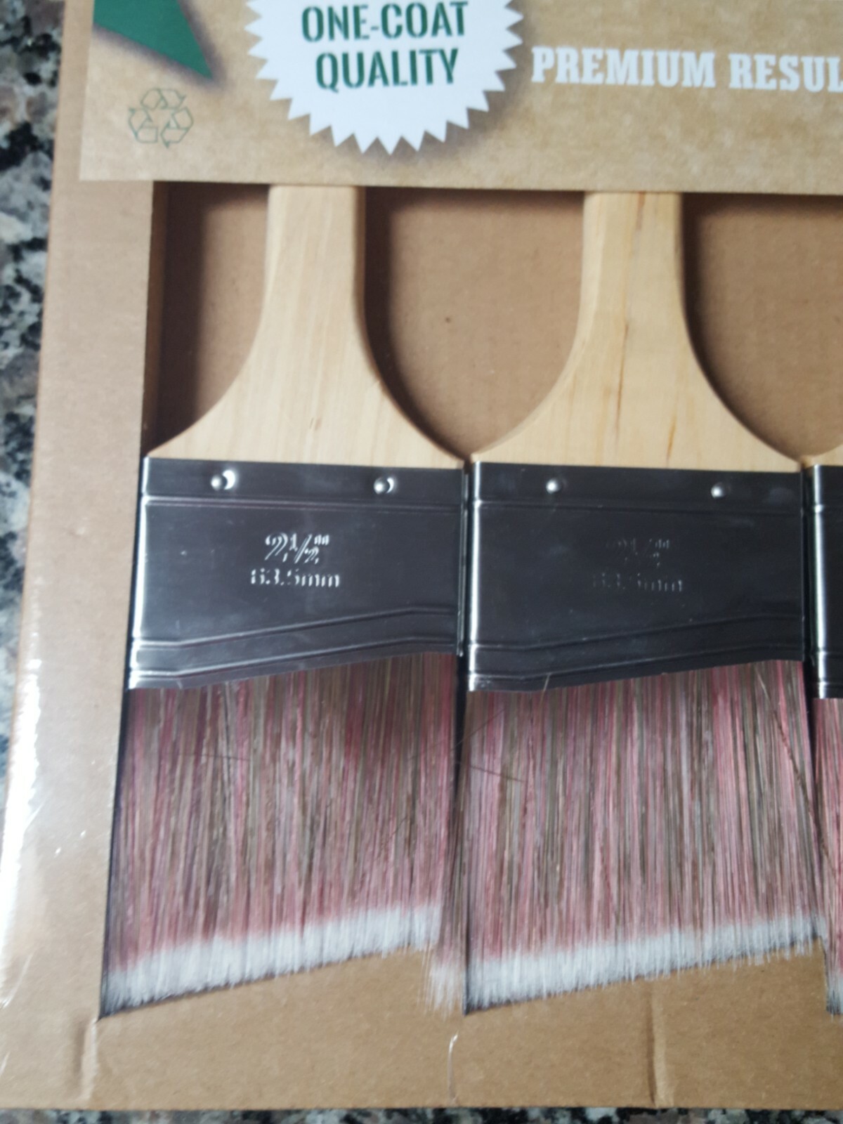 4 pack eco friendly 2.5" angle paint brushes new & sealed, easy clean, premium