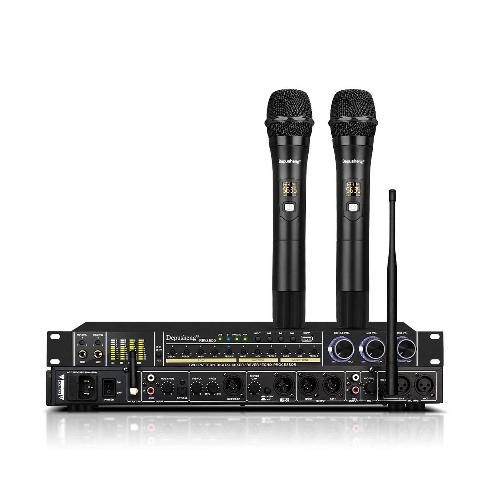 Depusheng REV3900 KTV Pre-effector Household Reverberator Karaoke Anti-howlin...