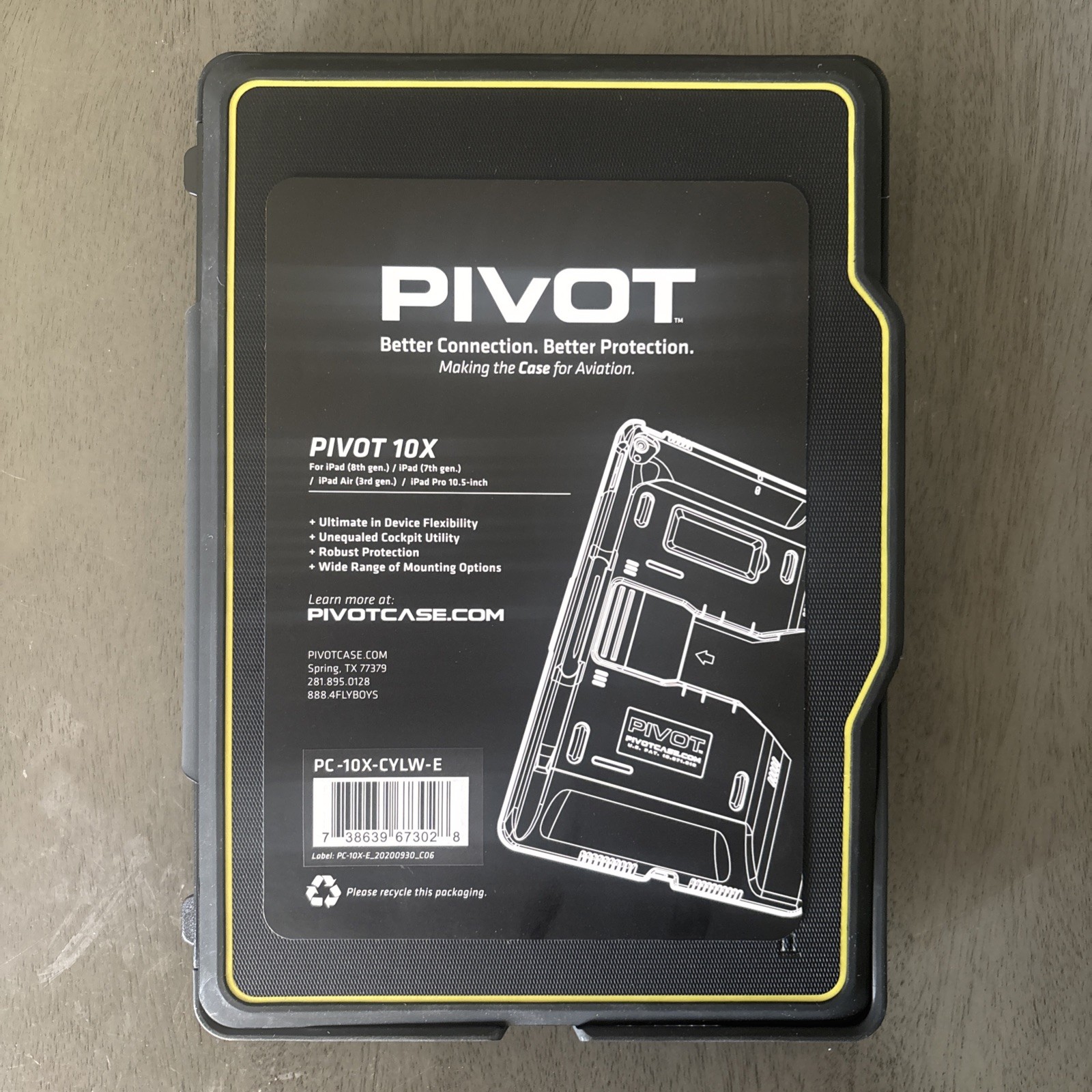 NEW PIVOT 10X Rugged Clear iPad Case PC-10X-CYLW-E 7th/8th Gen Pro 10.5