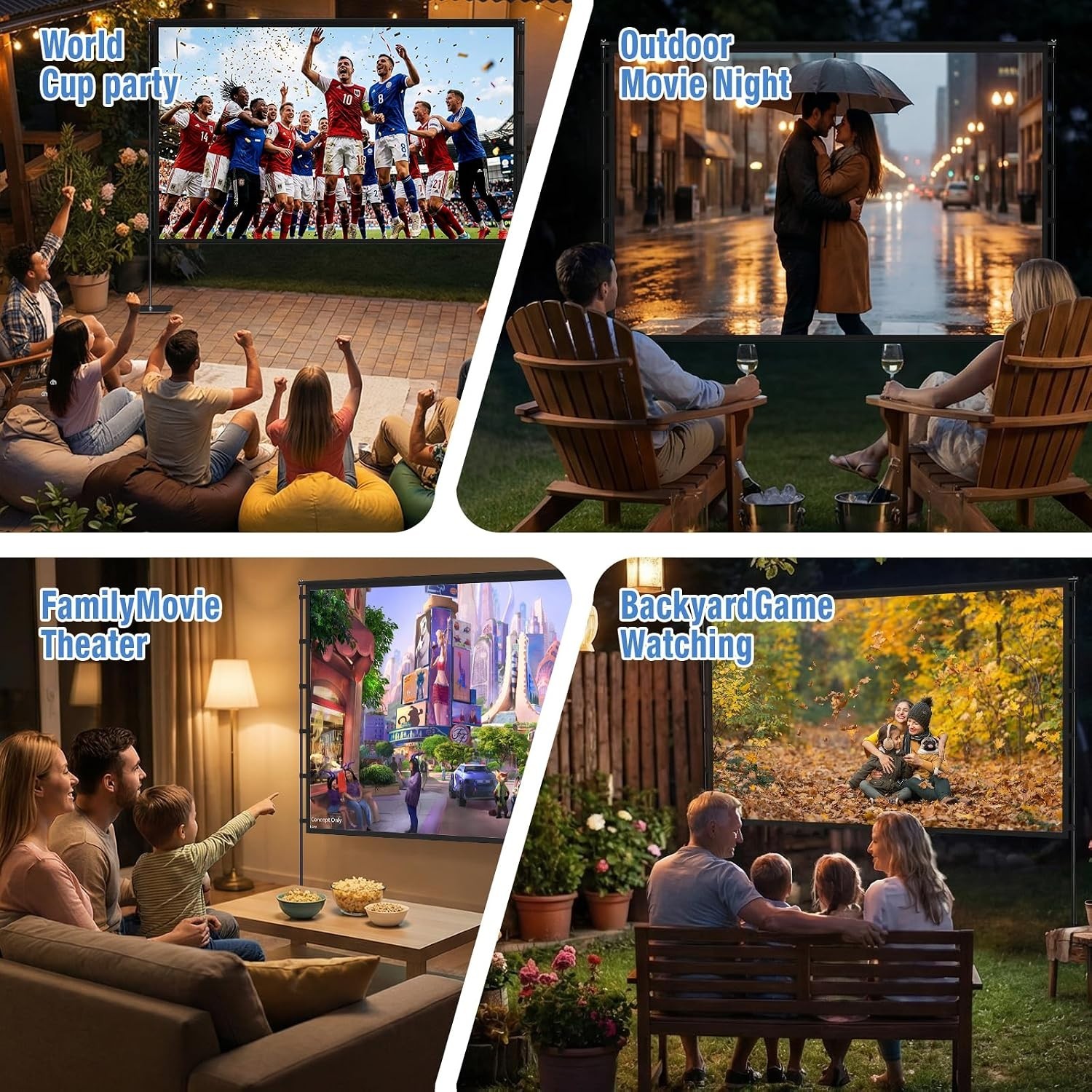 120 Inch Outdoor Projector Screen with Stand
