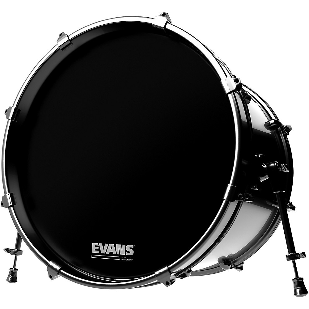 Evans EQ3 Black Resonant Bass Drumhead 22 in.