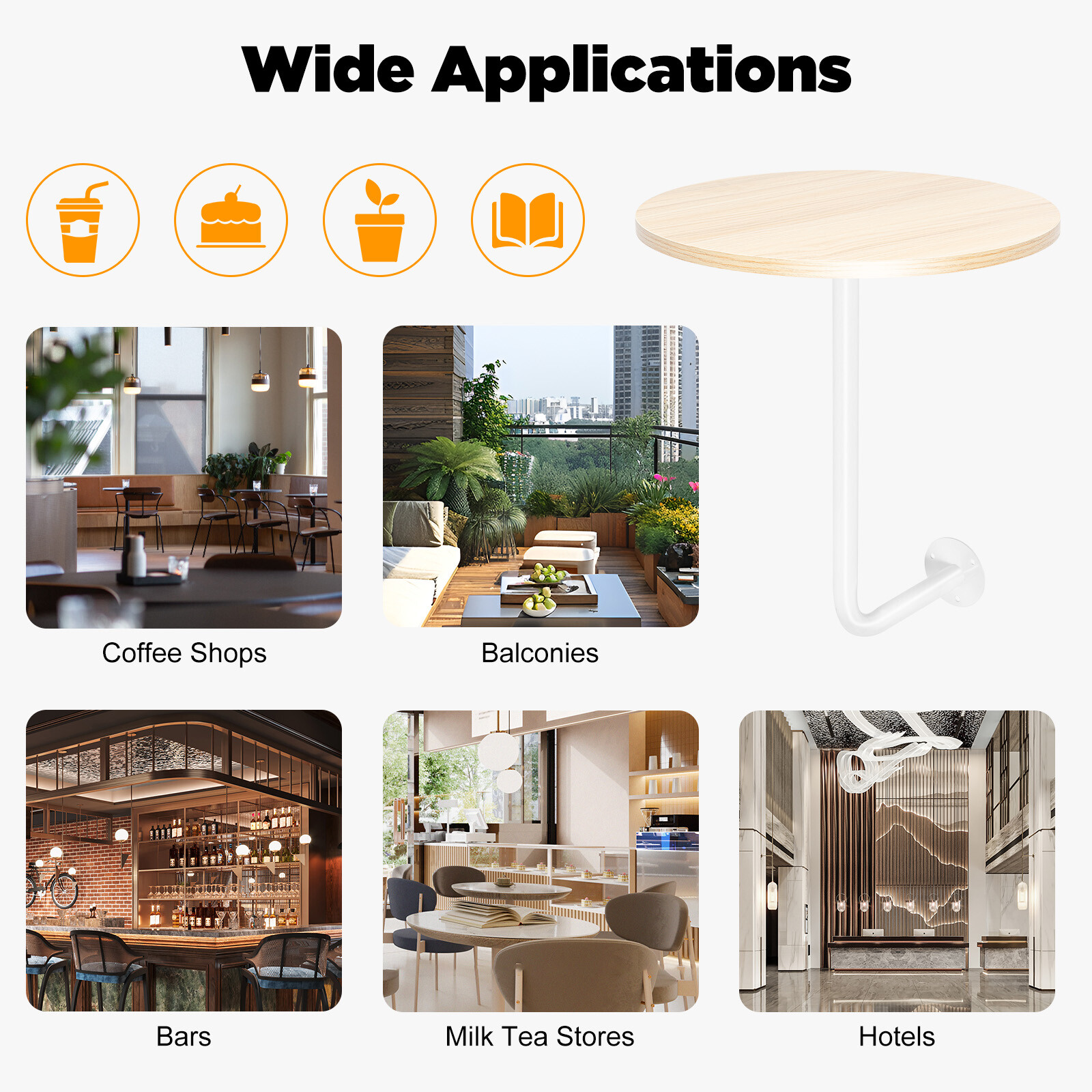 L-Type Coffee Table Bar Table Bar Height Pub Table Counter Table Wall Mounted