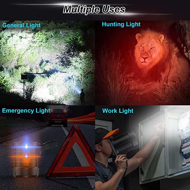 Rechargeable Spotlight Spot Lights Handheld 9000,000 lm Flashlight Lightweight