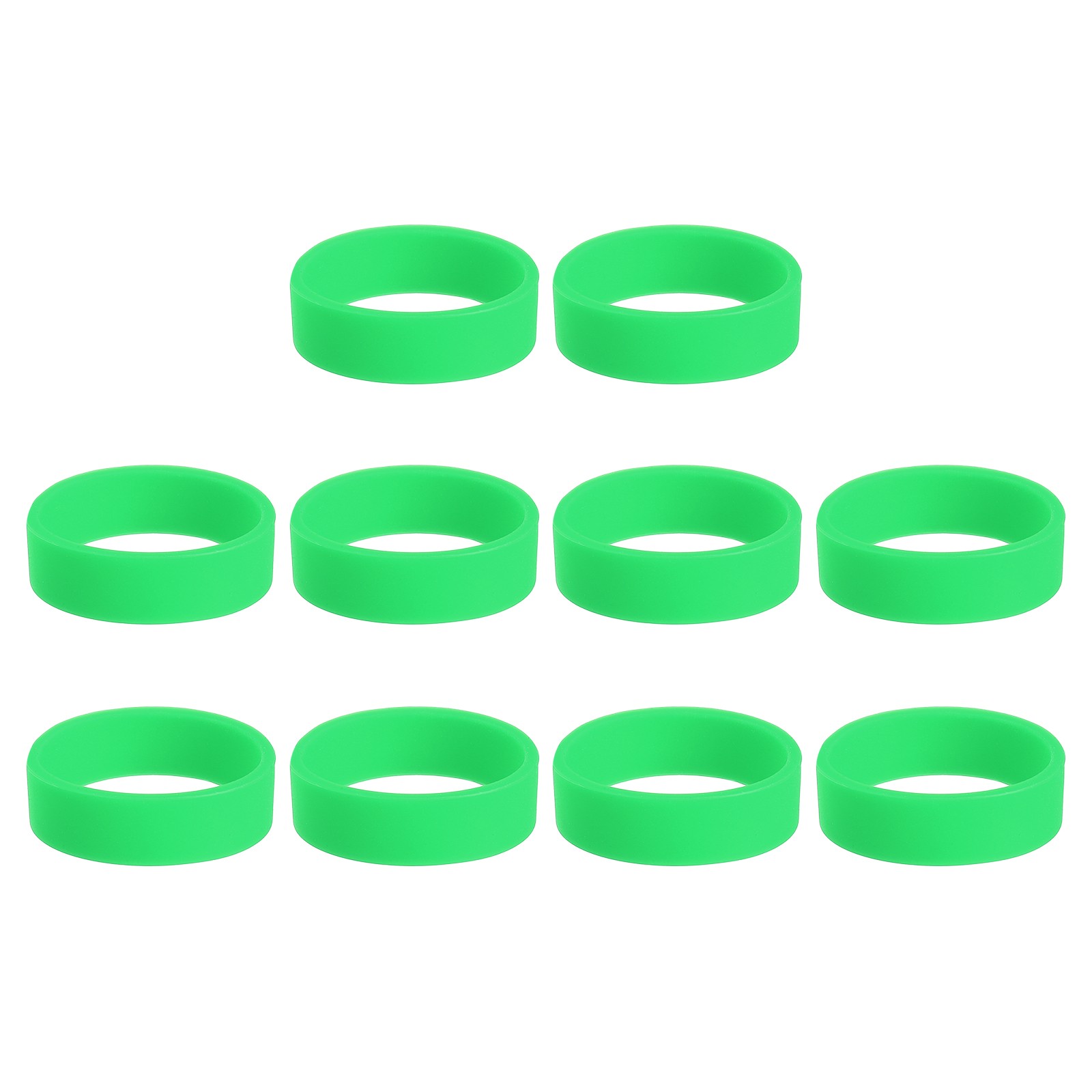 10Pcs Silicone Rubber Bands Non-slip 1.22 Inch Flat for Books, Green