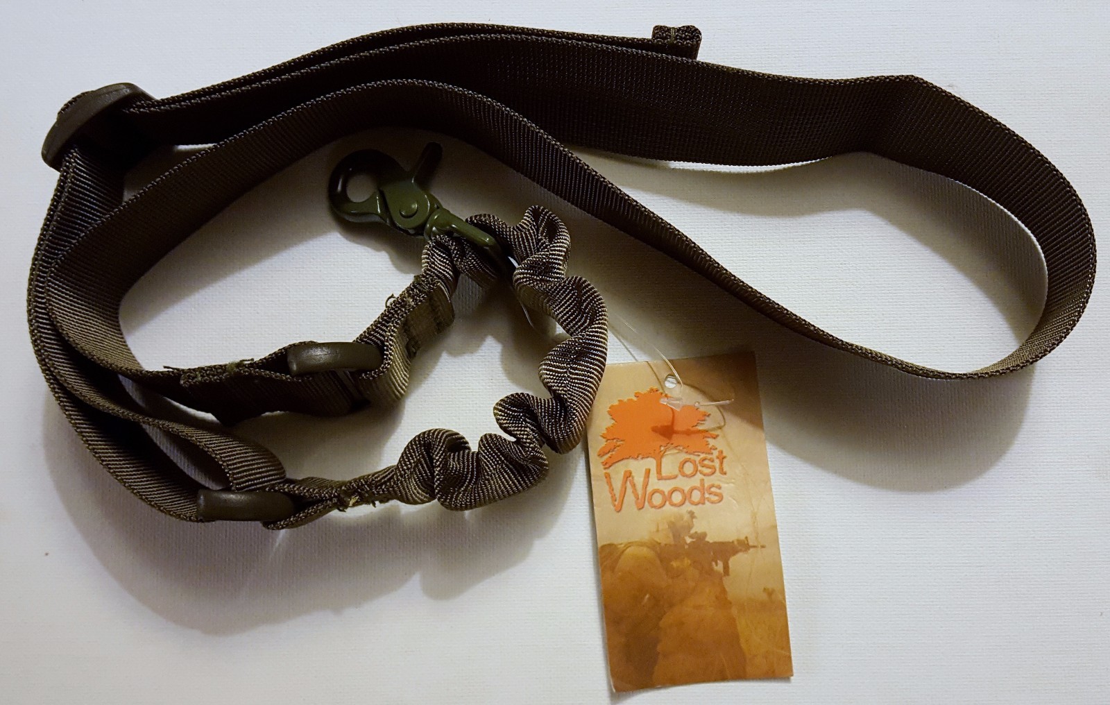 Lost Woods One Point Tactical Nylon Sling OD Green Fully Adjustable Durable Hook