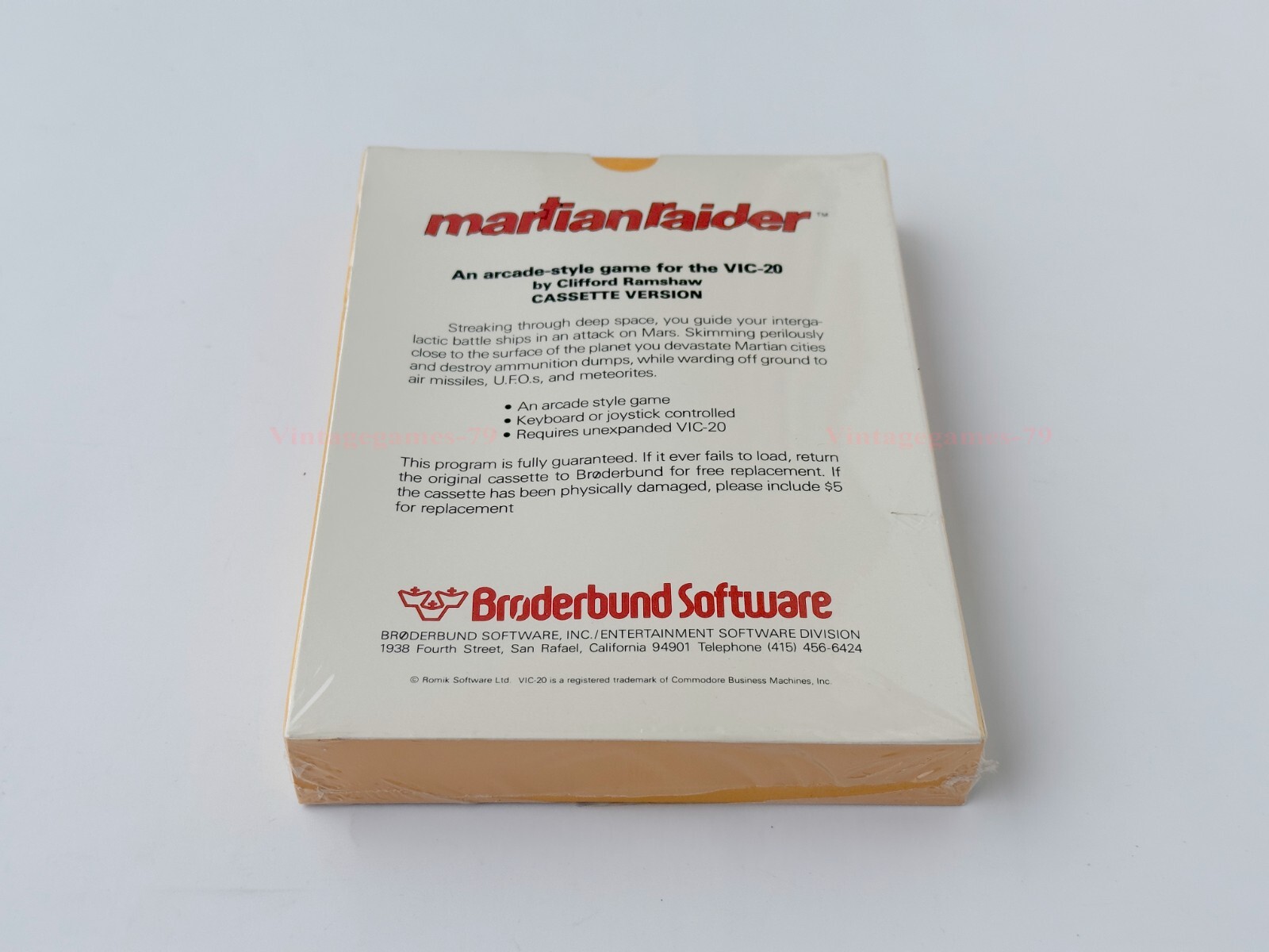 Martian Raider - Broderbund - 1982 / Commodore VIC-20 - Sealed