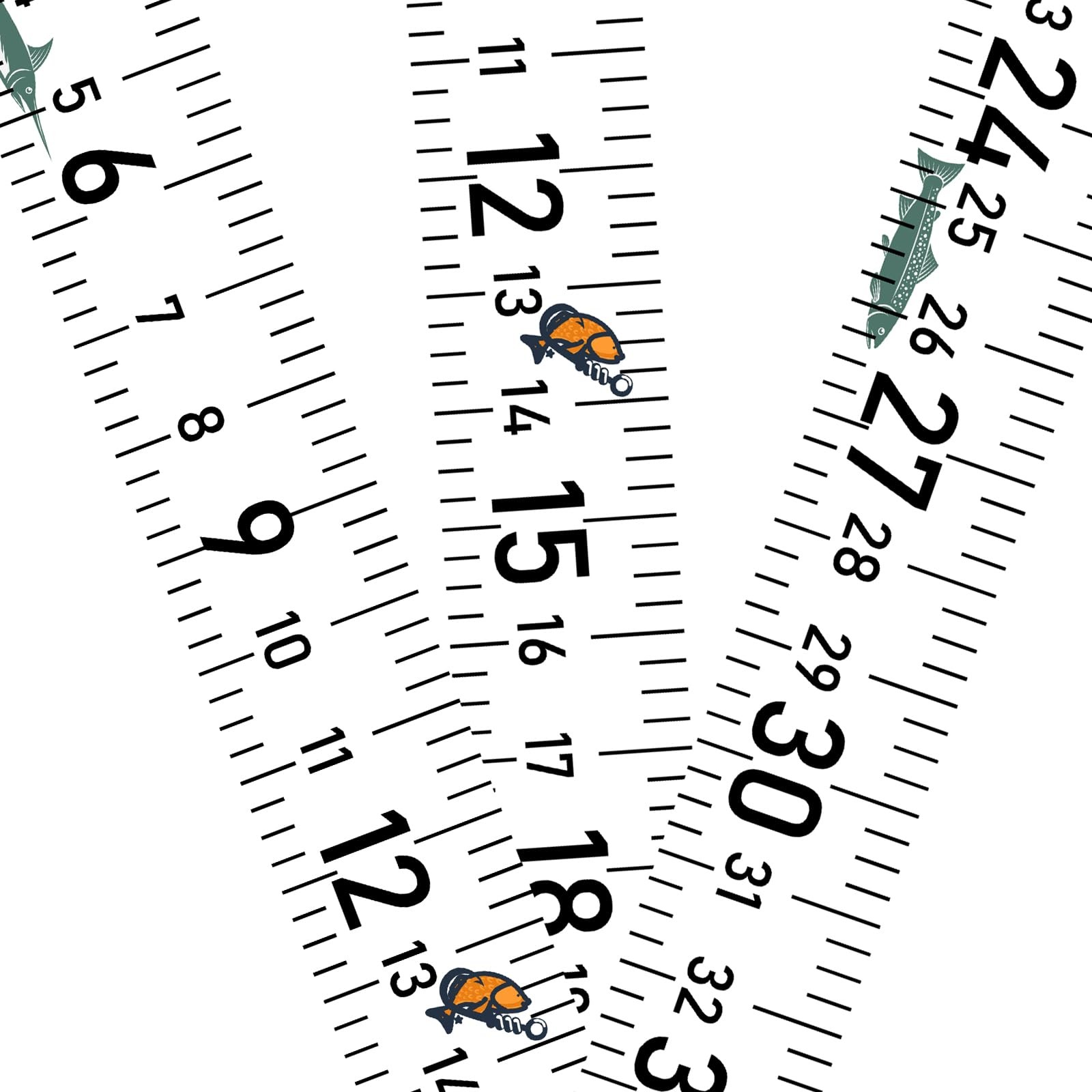 Fishing Ruler for Boat 58" -Adhesive Fish Measuring Decals (3 Pack) Waterproo...
