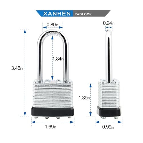 Lock Outdoor Padlocks, Key Lock, Padlocks with Same Key - 60 PACK BLACK