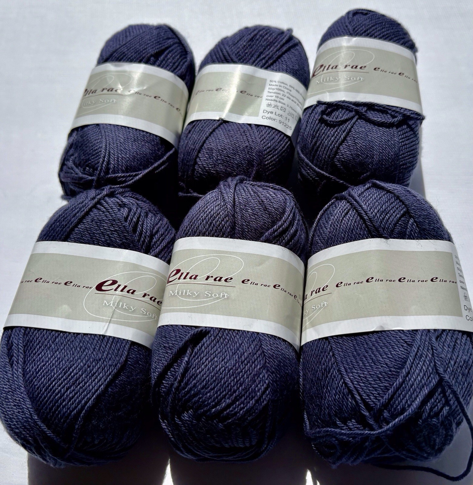 Ella Rae, LOT OF 10,  MILKY SOFT  Yarn, 50% Cotton & 50% Milk Protein Fiber