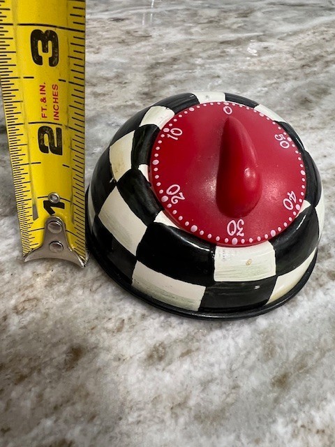 MacKenzie Childs Courtly Check Kitchen Timer 60 Minute Countdown