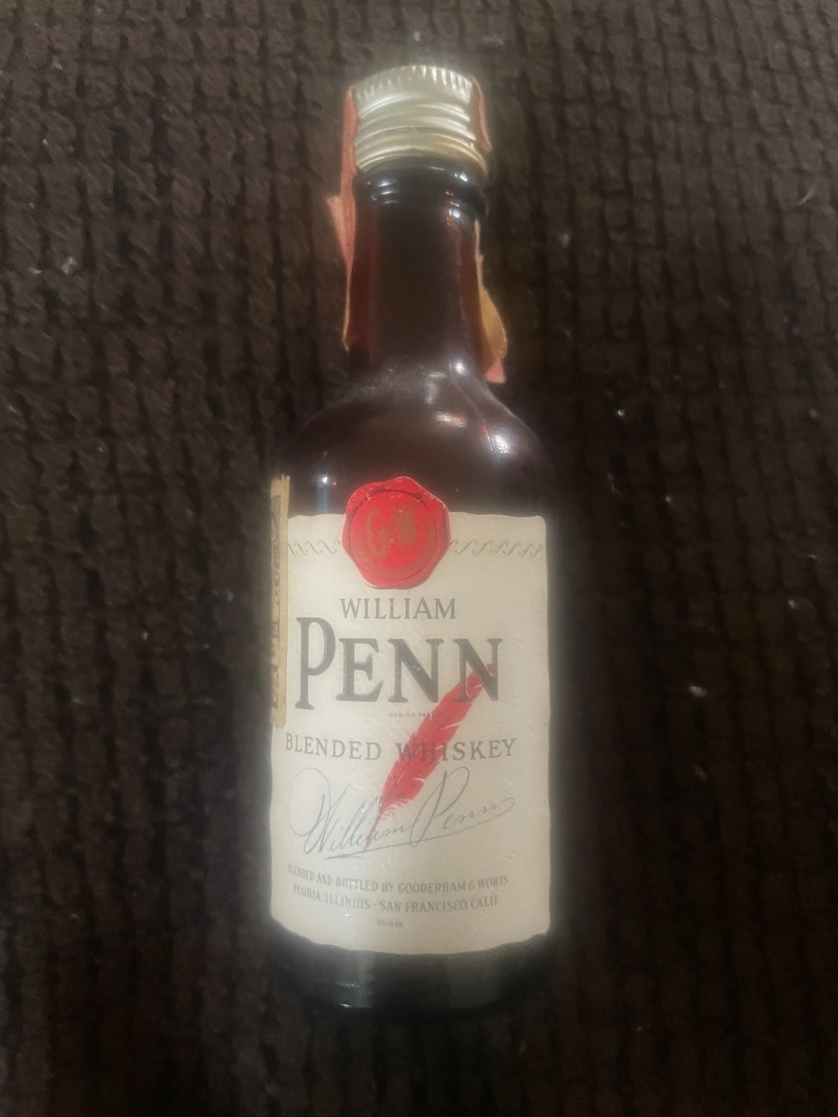 Vintage William Penn Blended Whiskey  Bottle 4" Collectible Rare