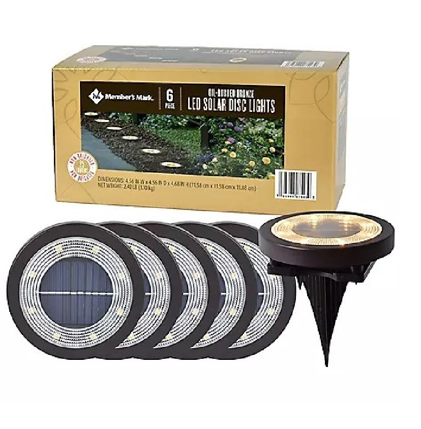 SA18-N21-6PK-TW LED Solar Disc Lights - Oil-Rubbed Bronze (6Pcs)