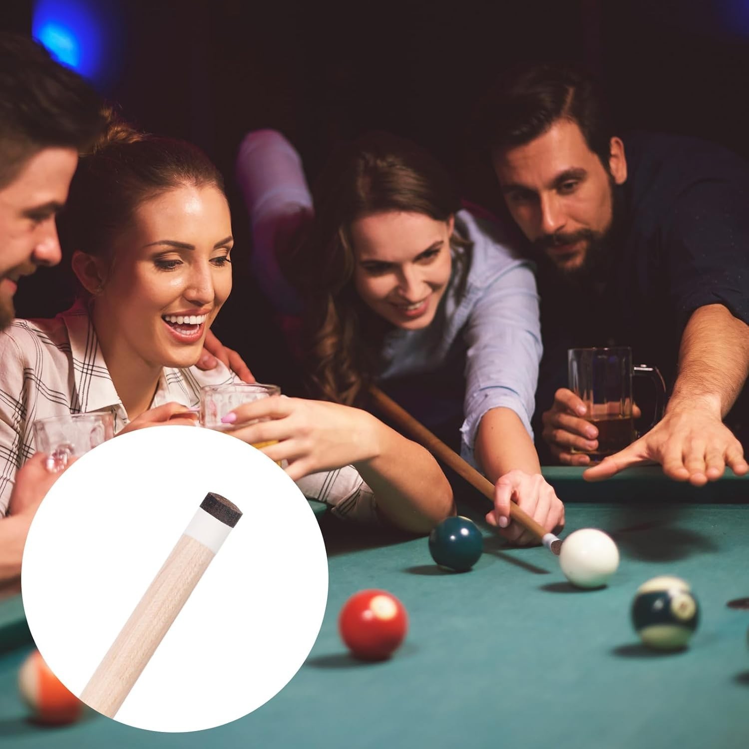 20 Durable Pool Stick Replacement Tips with Storage Box for Snooker Essentials