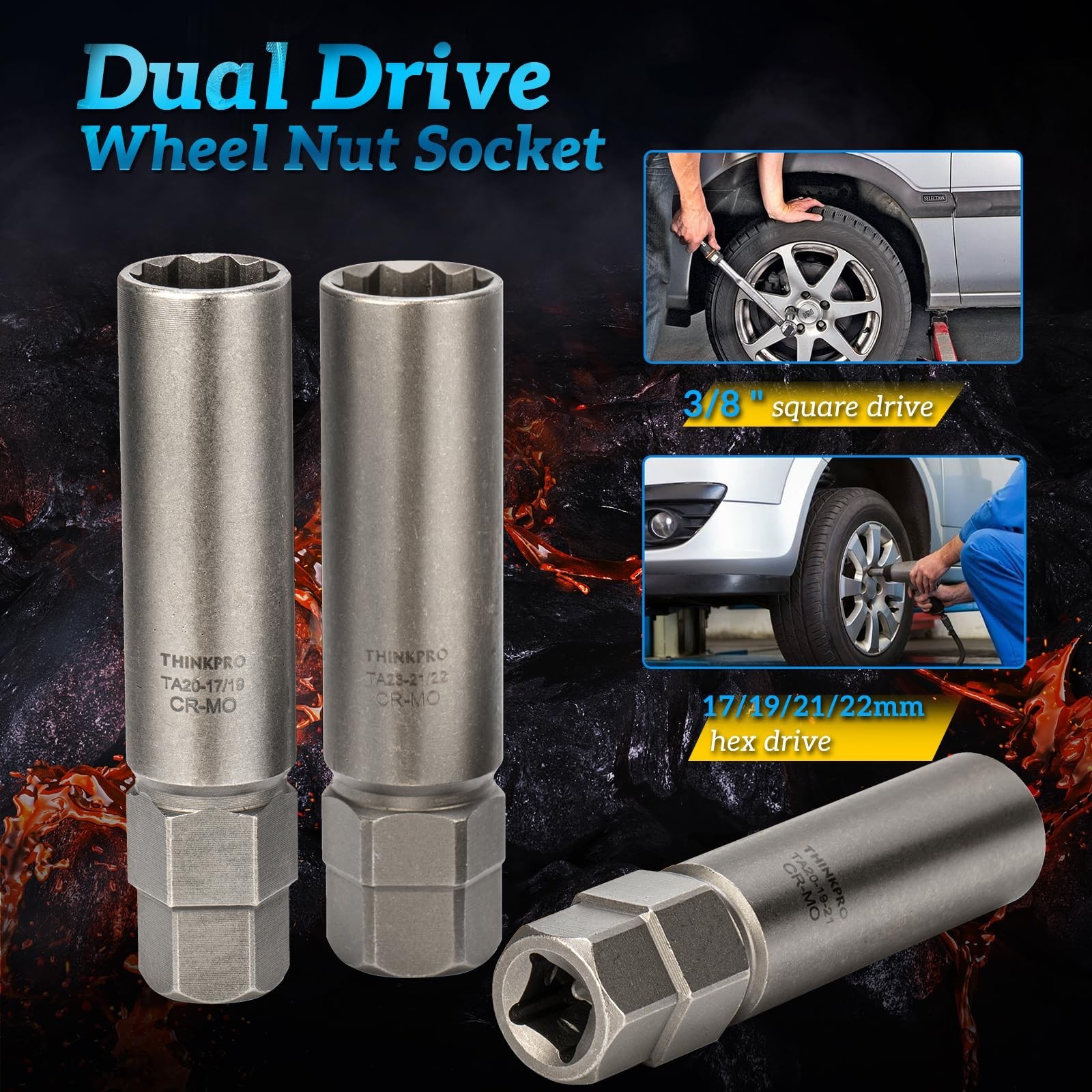 10 Spline Lug Nut Socket,Compatible with Bimecc 10 Point Socket.Dual Drive 10...