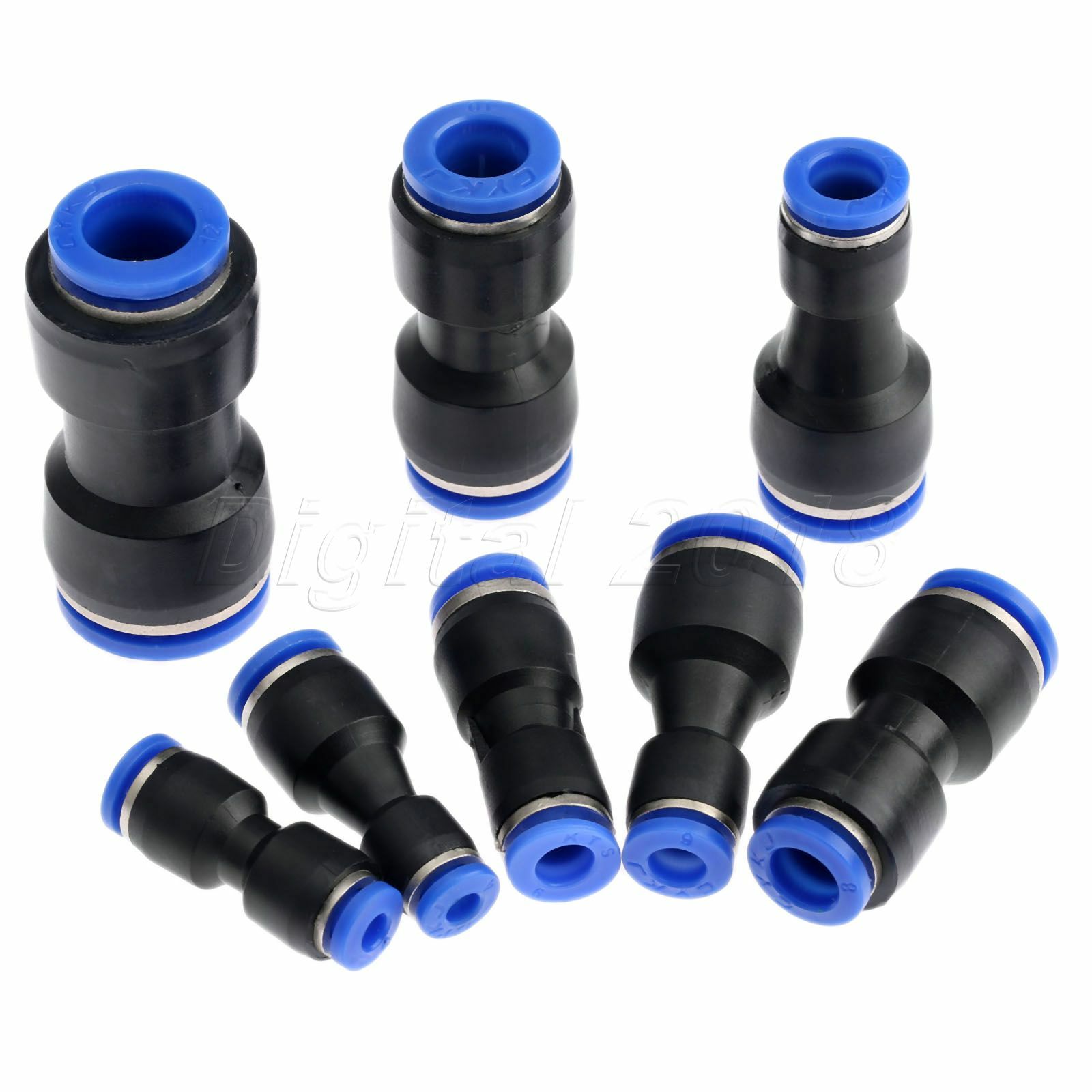 Pneumatic Fittings Push In Straight Reducer Connectors For Air Water Tube Hose