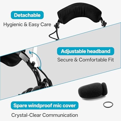 Pilot Headset with Passive Noise Reduction, Comfortable Earpads, Noise Canceling