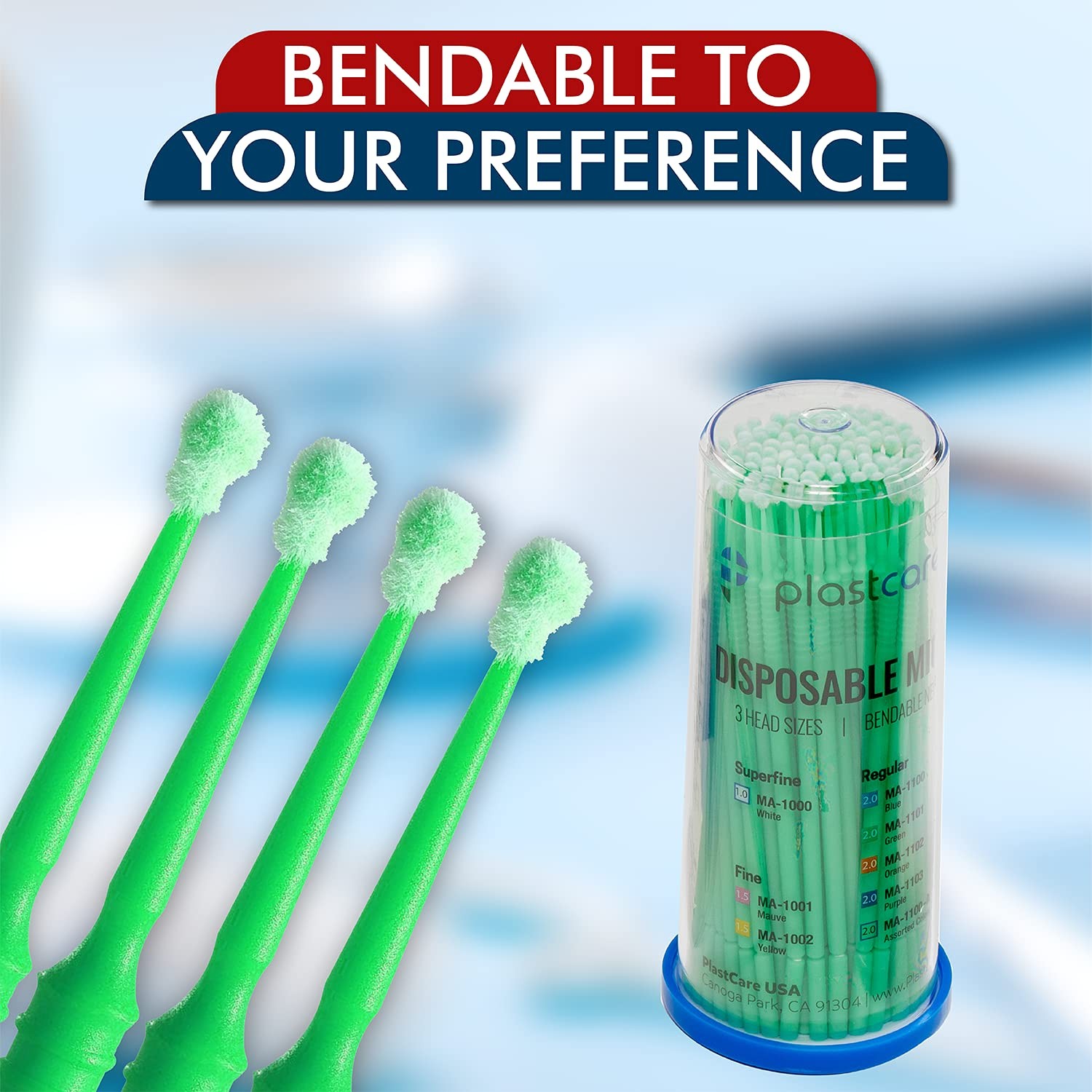400 Regular Micro Applicator Brushes - Disposable Dental Microbrushes with Be...