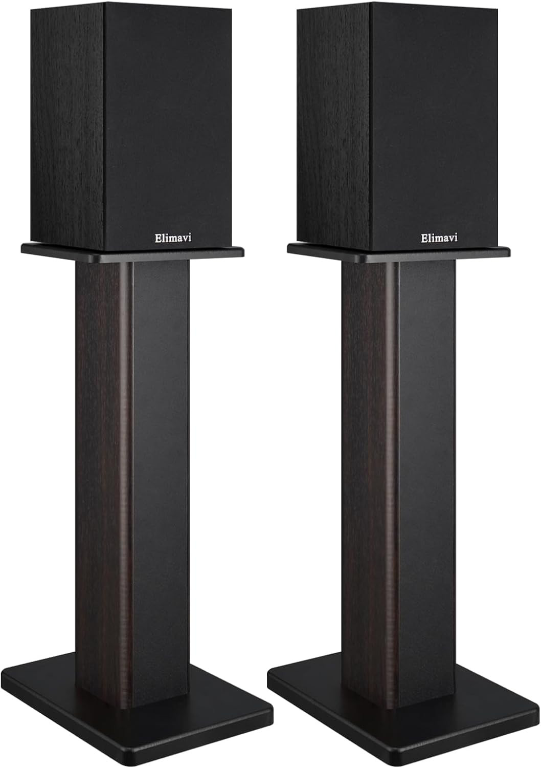 22.64" Universal Floor Speaker Stands Pair, 150 Lb Capacity, Black | Non-Slip Pa