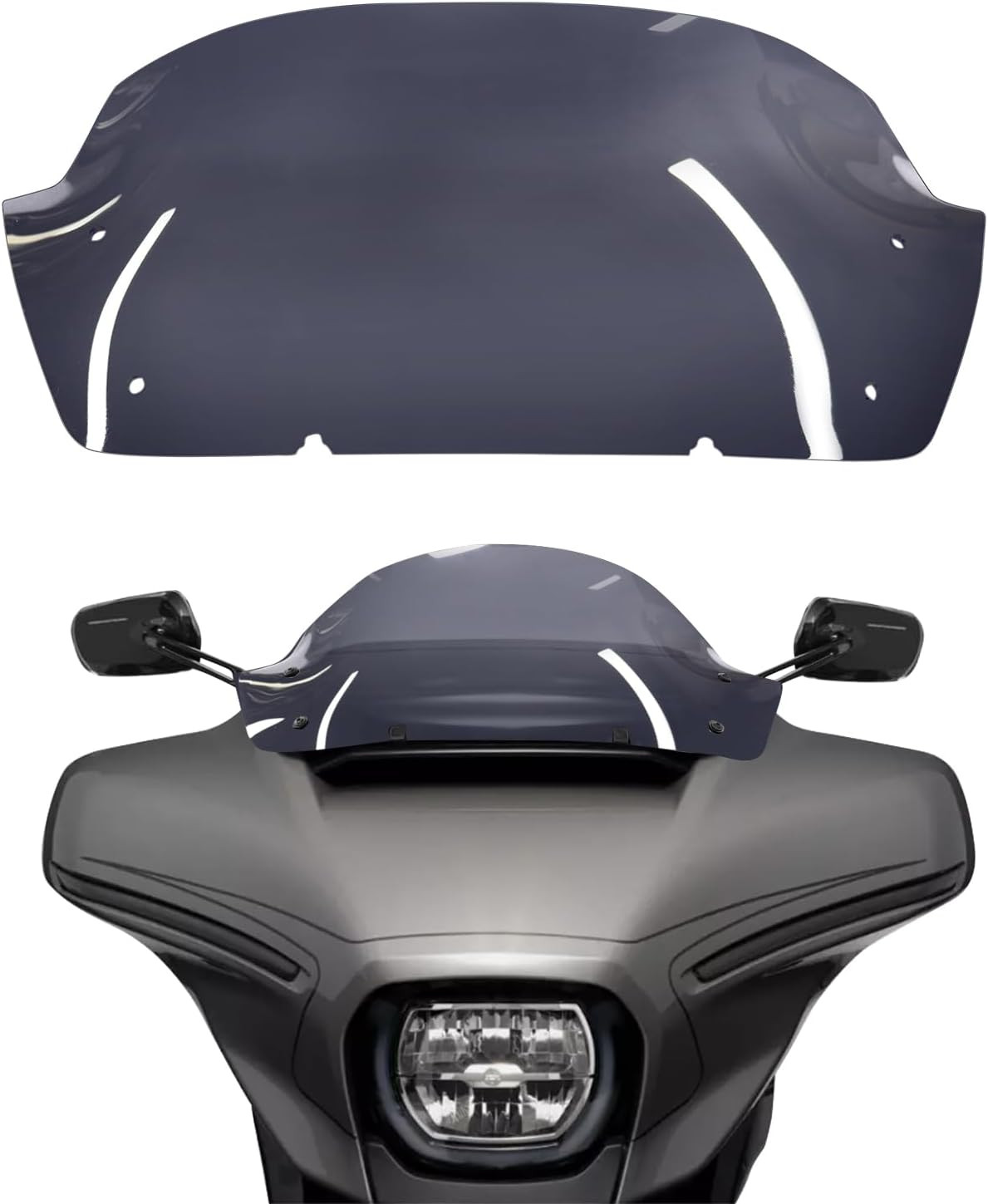 8" Smoke Windshield for Harley Street Glide CVO SE FLTRXSE 2023 2024 Windscreen