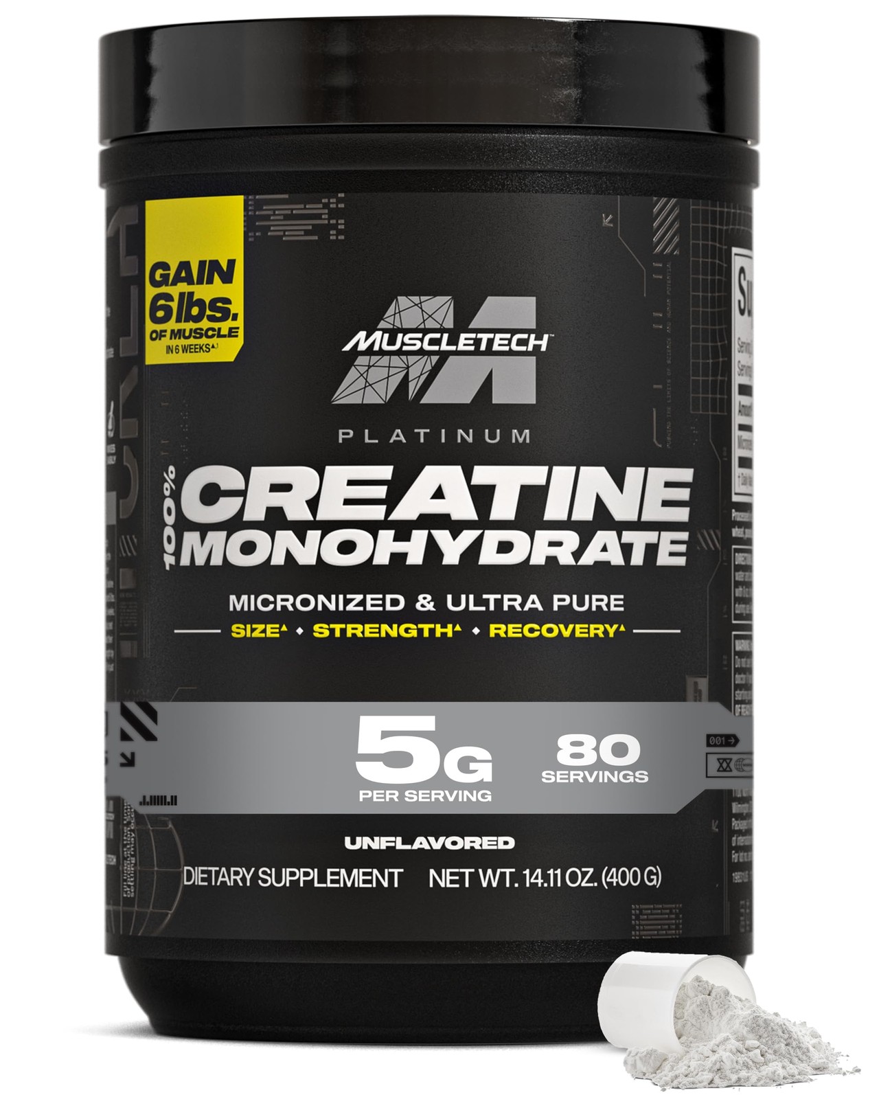 Pure Creatine Monohydrate Powder - Micronized for Muscle Recovery & Performance