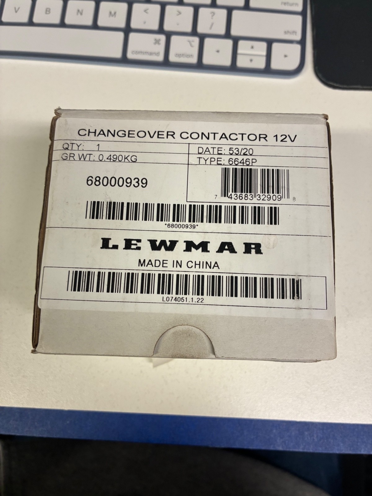 Changeover Contractor 12V 68000939 LEWMAR