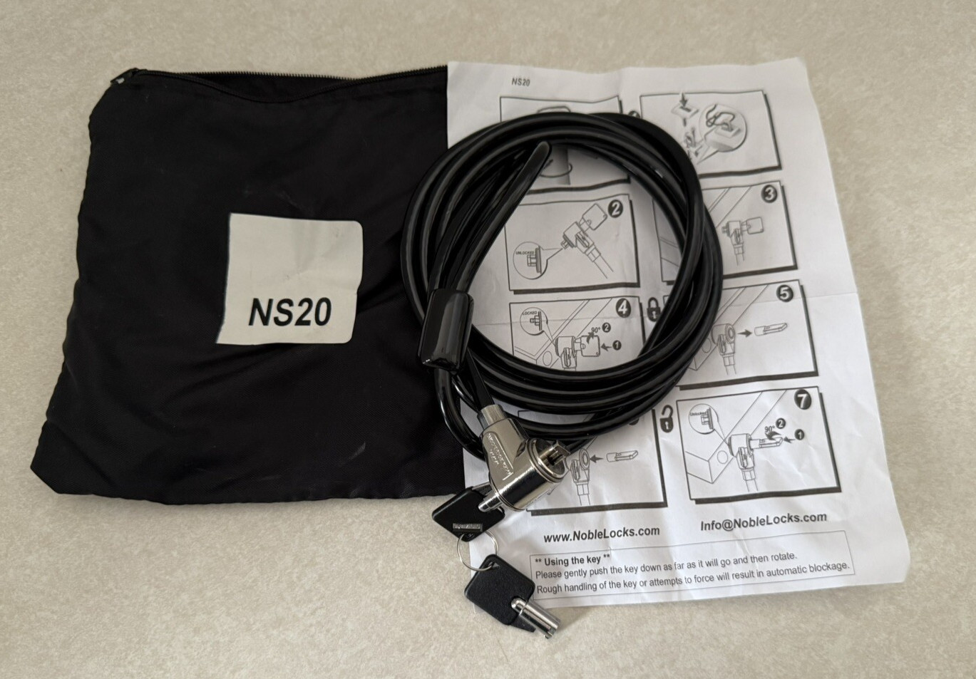 Noble Security Noble Locks NS-20 Laptop Notebook Cable Lock