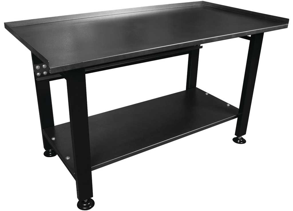 Performance Tool W54991 Heavy Duty Shop Table w/Bottom Shelf 1400lb Cap, Black