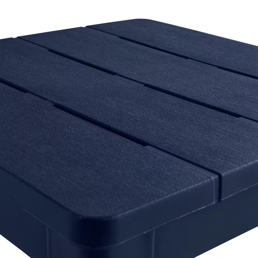 Deluxe 20 In. Resin Midnight Square Patio Side Table with Storage