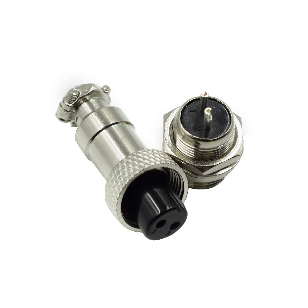 Hxchen 2 Pin Metal Male Female Panel Connector 12mm GX12-2P GX12-2P, Silver