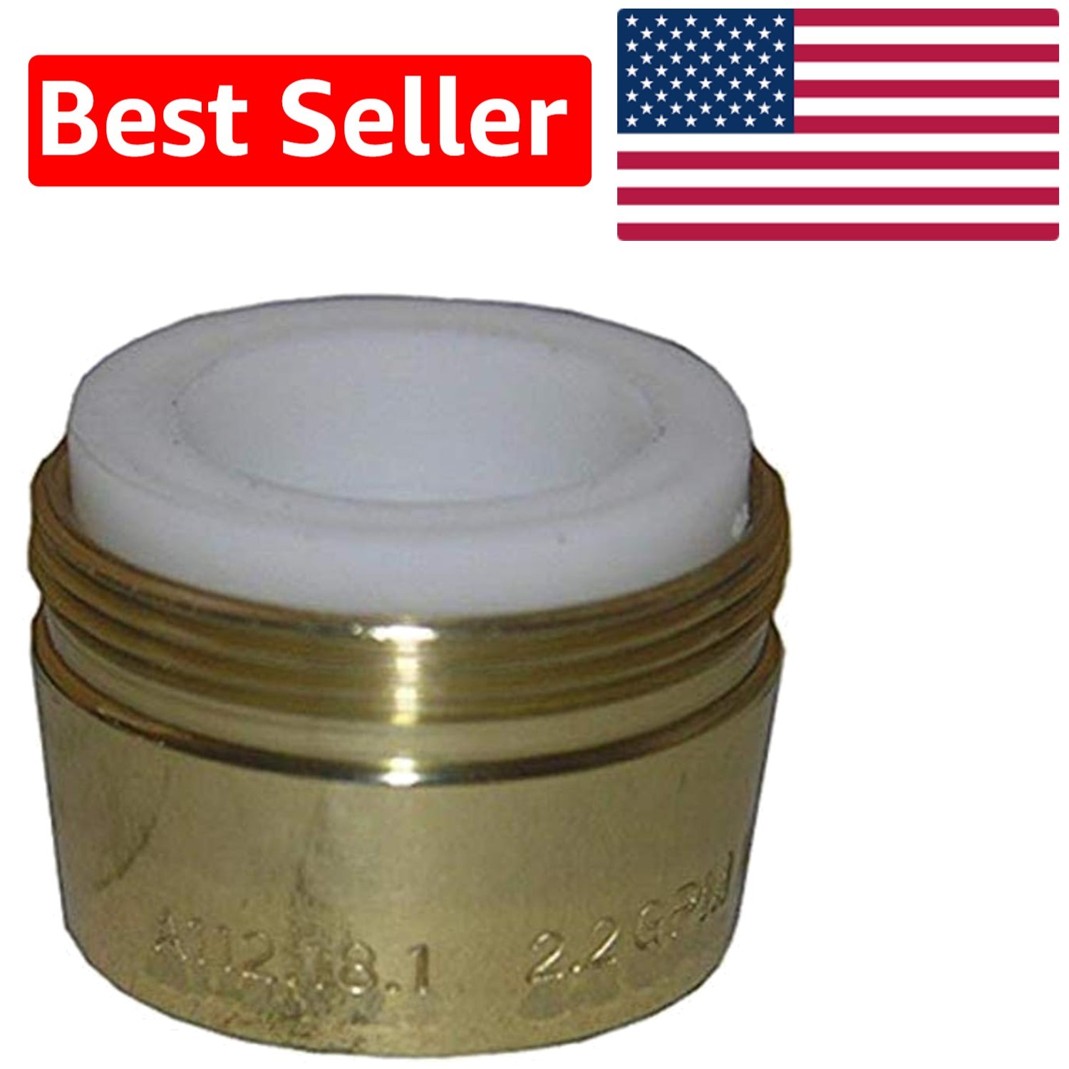 Polished Brass Dual Thread Faucet Aerator, 55/64-inch Adapter for Kitchen & Bath