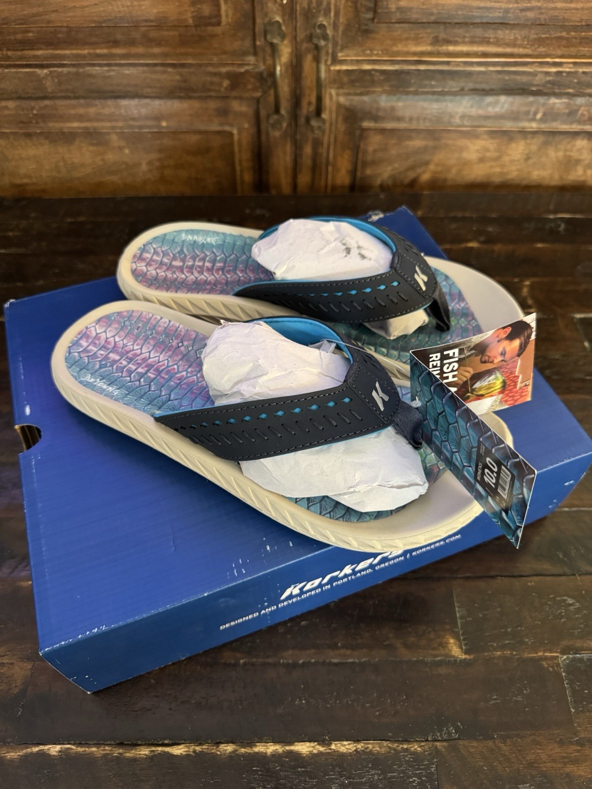 Korkers Women's Fish Flip Tarpon with Fixed Kling-On Deck Soles (Size 10)