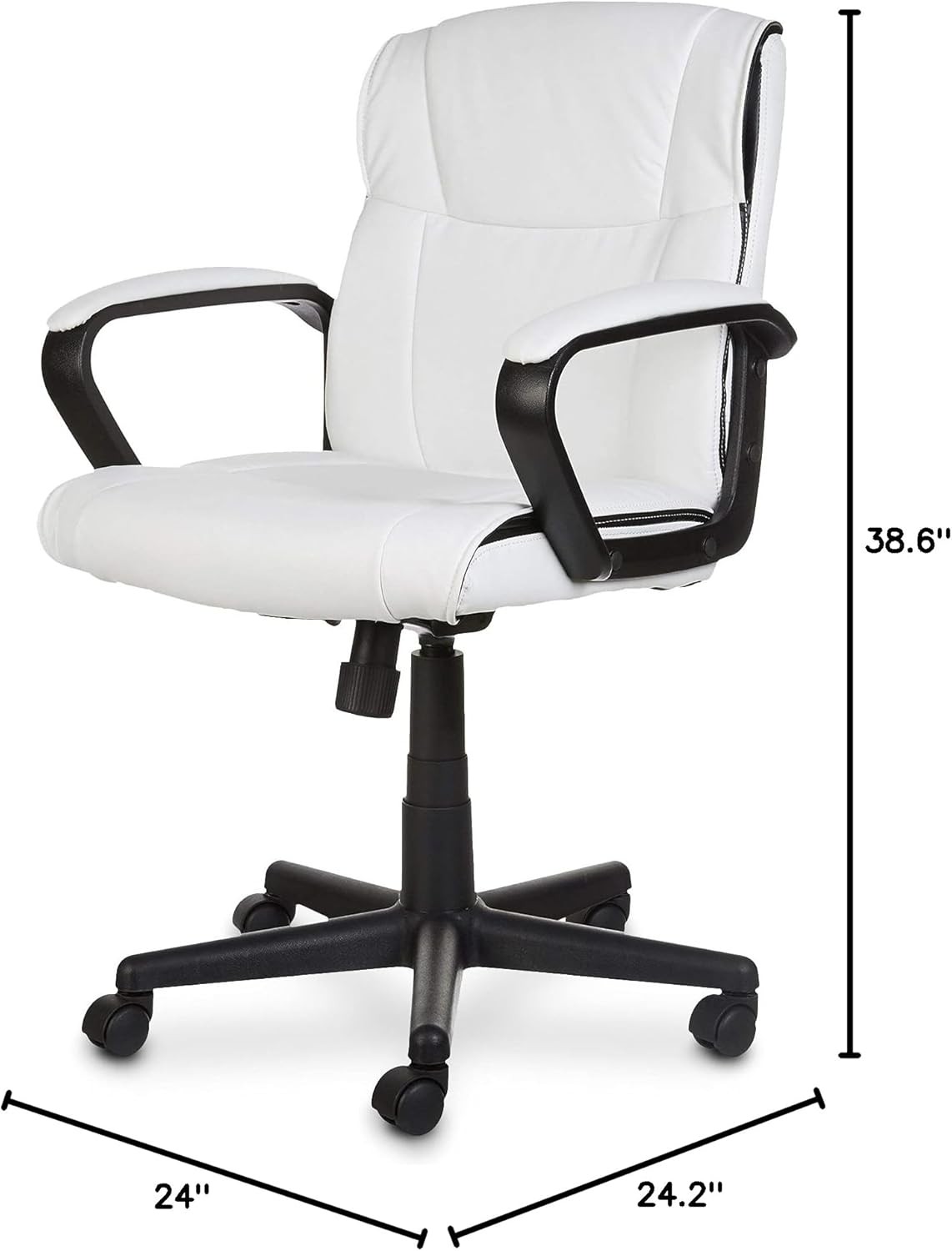 Amazon Basics Office Task Chair with Adjustable Height, 360° Swivel, Padded Armr