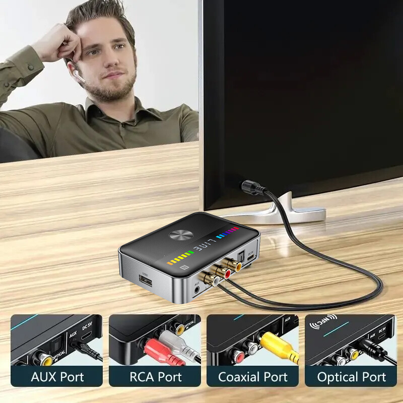 Bluetooth Transmitter Receiver Long Range For TV Home Car Stereo Audio Adapter