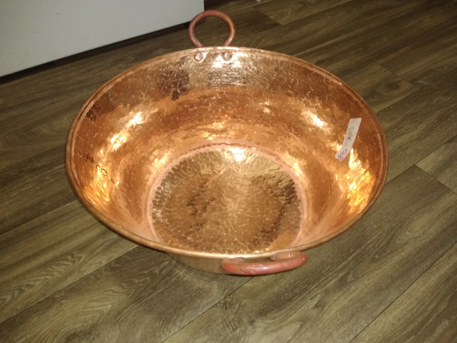 Mexican Pure Copper Pot for Carnitas/candy/jam. Cazo. 18 inches wide.
