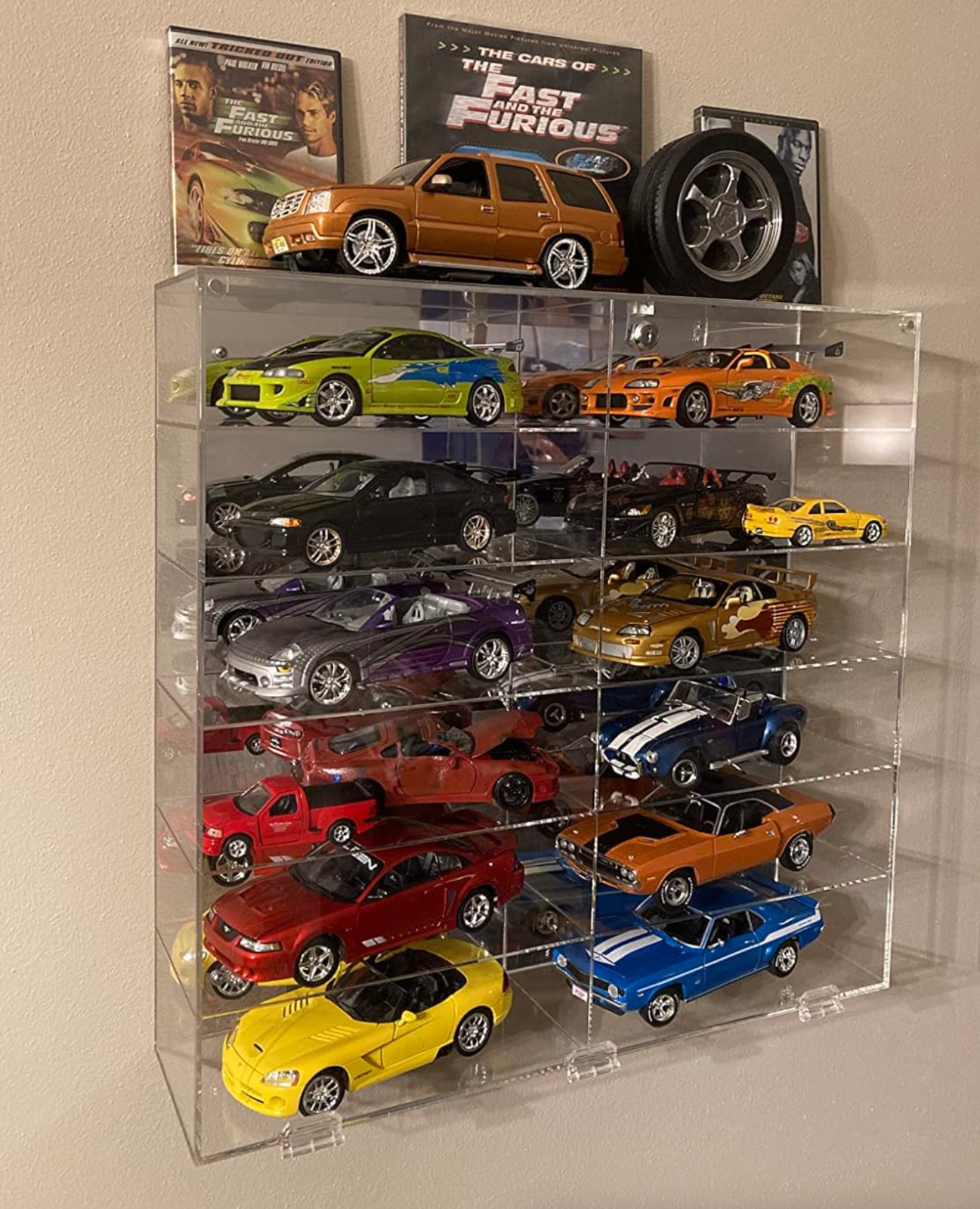 12 Car Display Case Diecast Model 1/18 Scale 1:18 Collection Shelf Cabinet LARGE