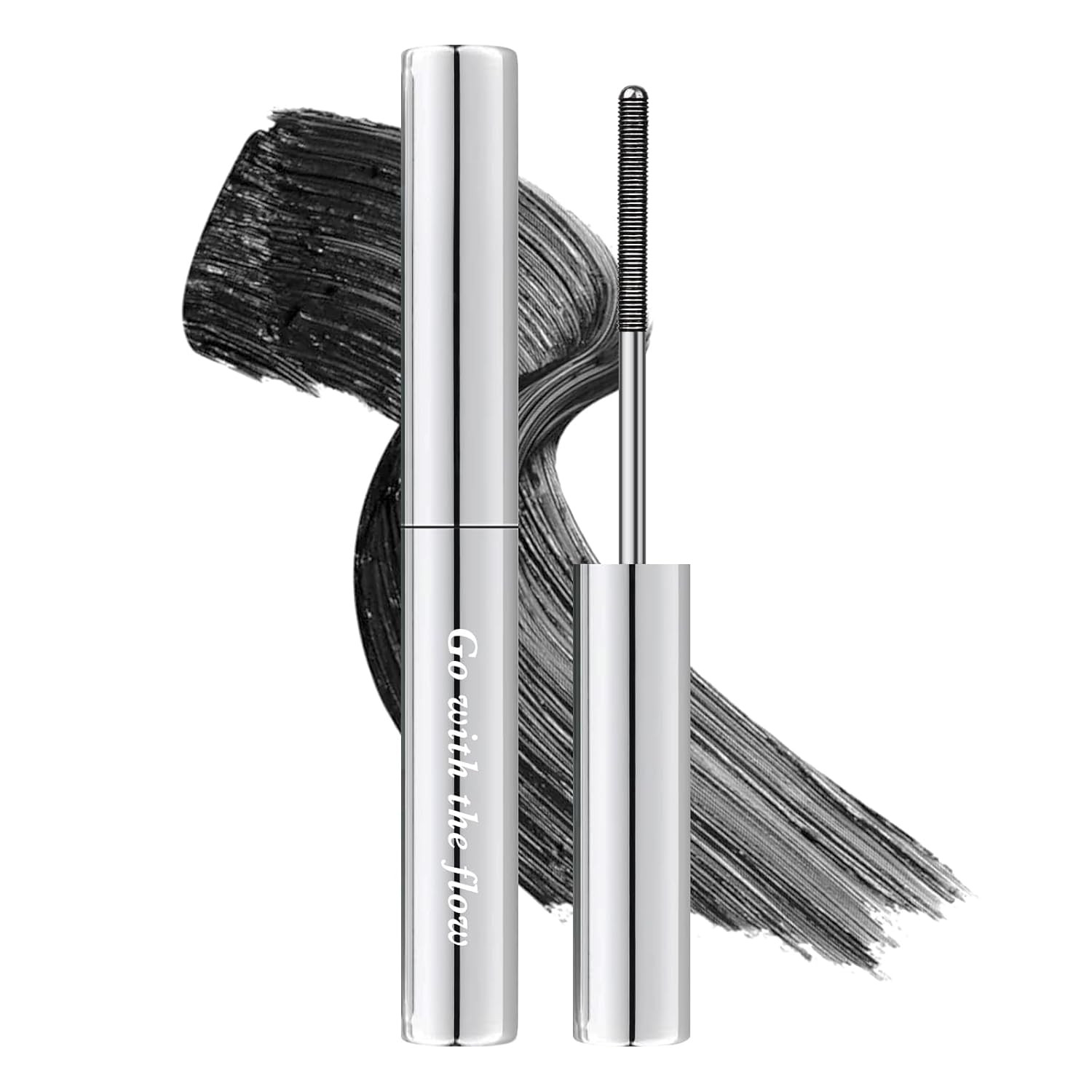 Washable Metal Mascara Wand with 3D Non-Clumping, Smudge-Proof Slim Eyelash