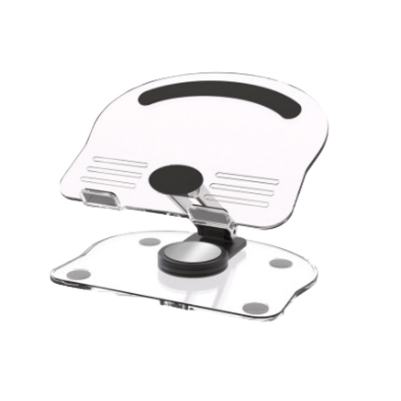 Acrylic Tablet Stand Desktop Foldable Holder 360° Rotation Base Clear Bracket kq
