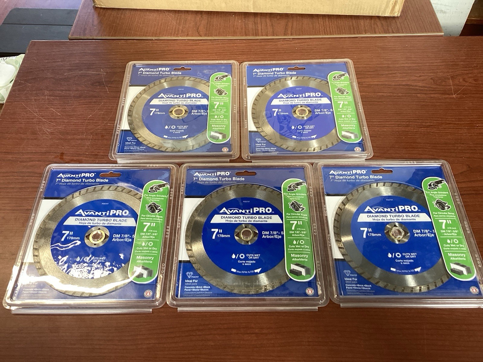 Lot Of 5 NEW AvantiPro Diamond Turbo Blade 7" Wet Dry PD070T B255