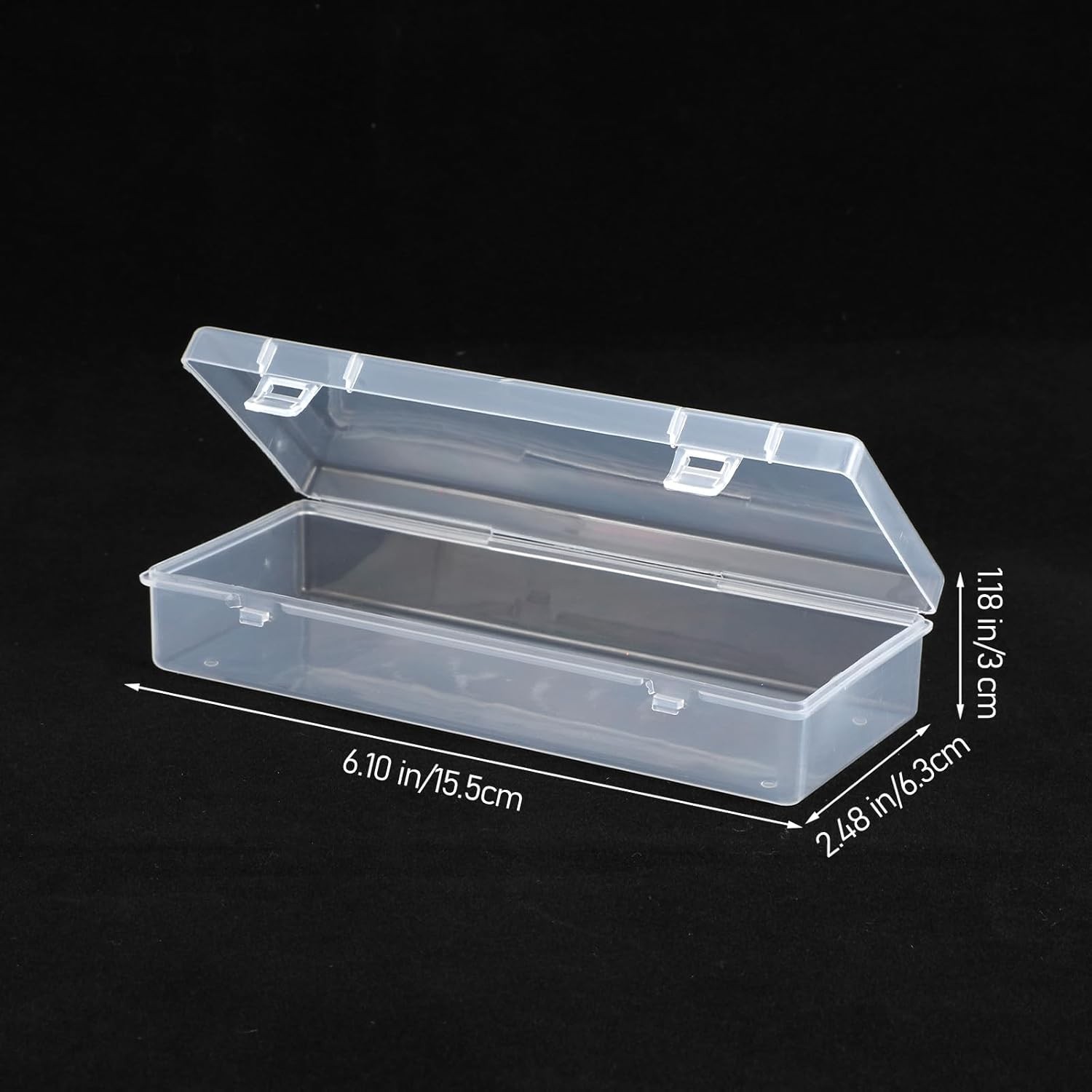 Small Rectangle Storage Containers 3pcs with Hinged Lid for Beads and Crafts