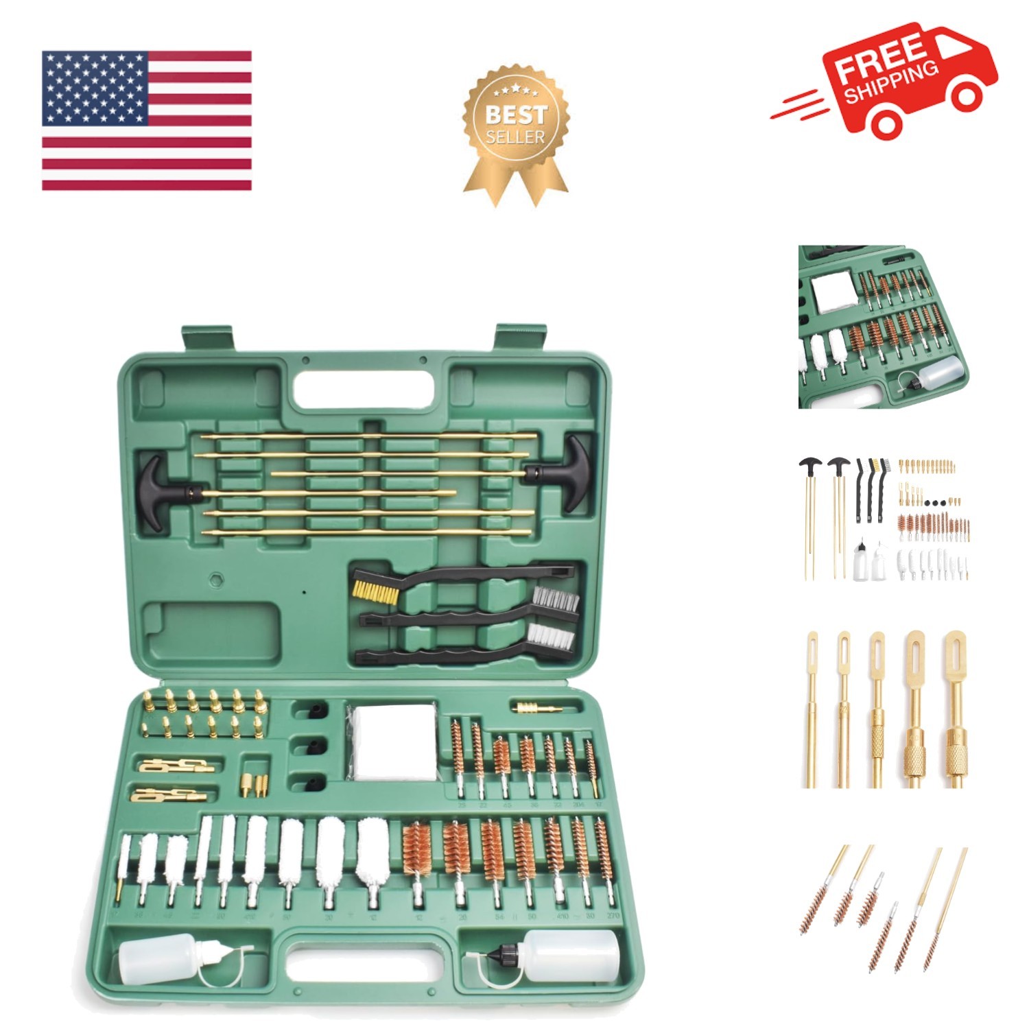 Universal Cleaning Kit for All Guns - Brushes for Pistol, Handgun, Shotgun, R...