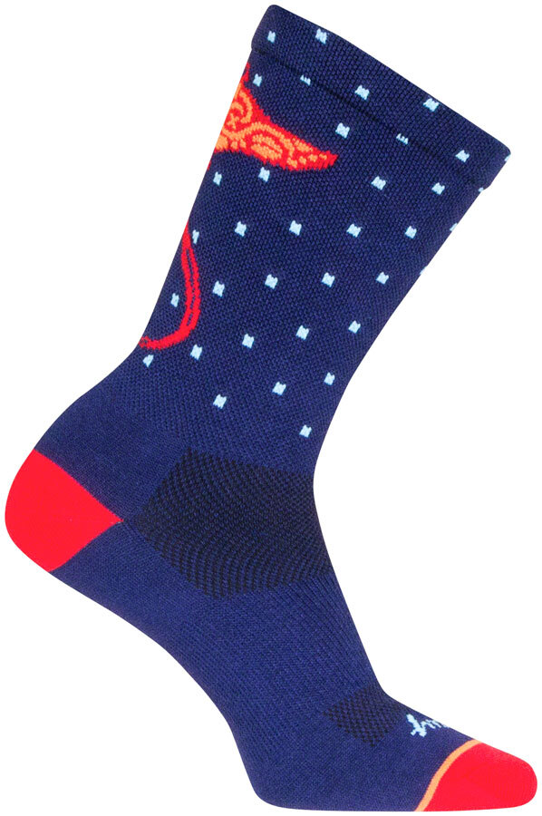 SockGuy Ray Crew Socks - 6 inch, Blue/Orange/Red, Small/Medium